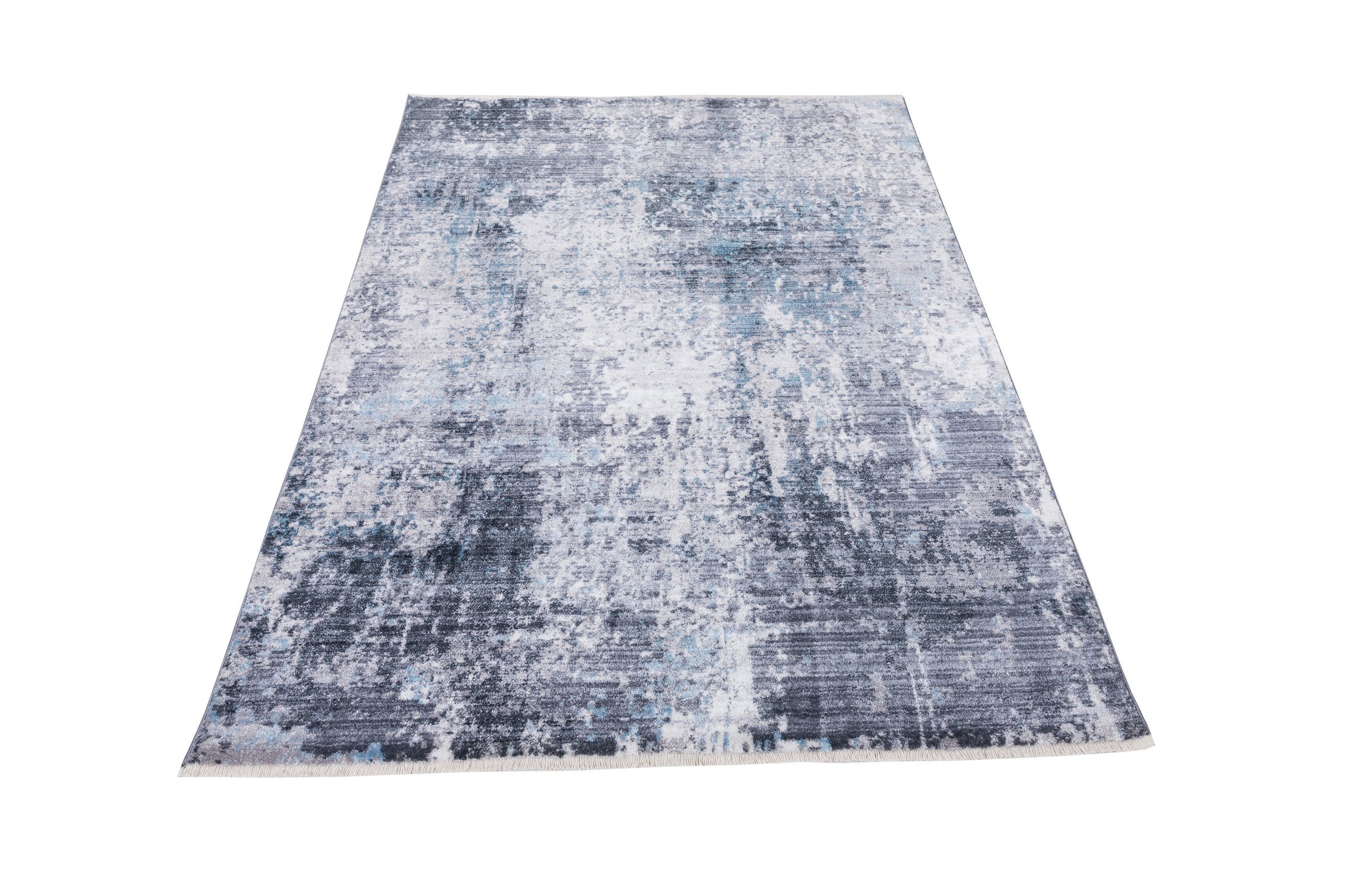 Abstract Distressed Area Rug Leno Weave Abrash Foldable #56