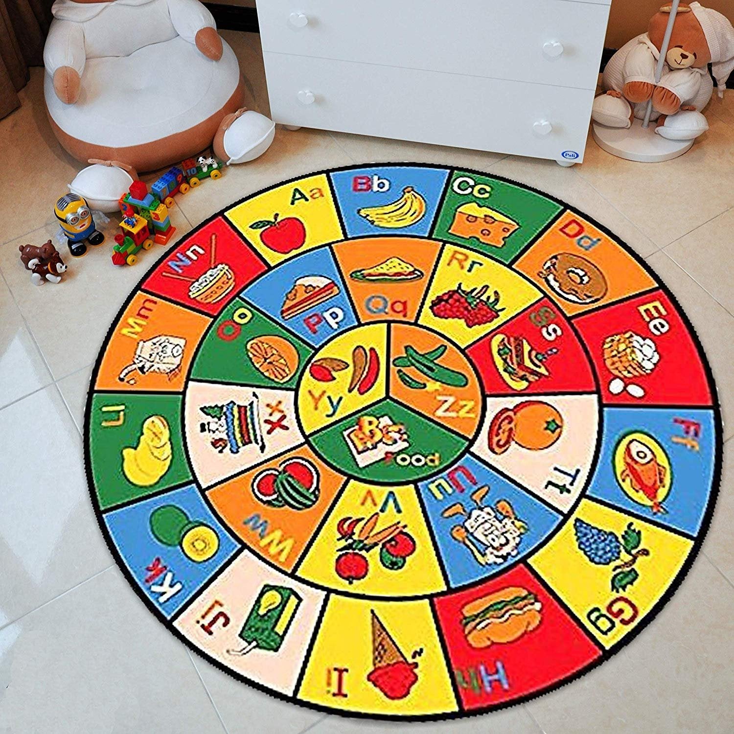 Teaching ABC Food/Fruits Kids Educational Play mat Non-Slip