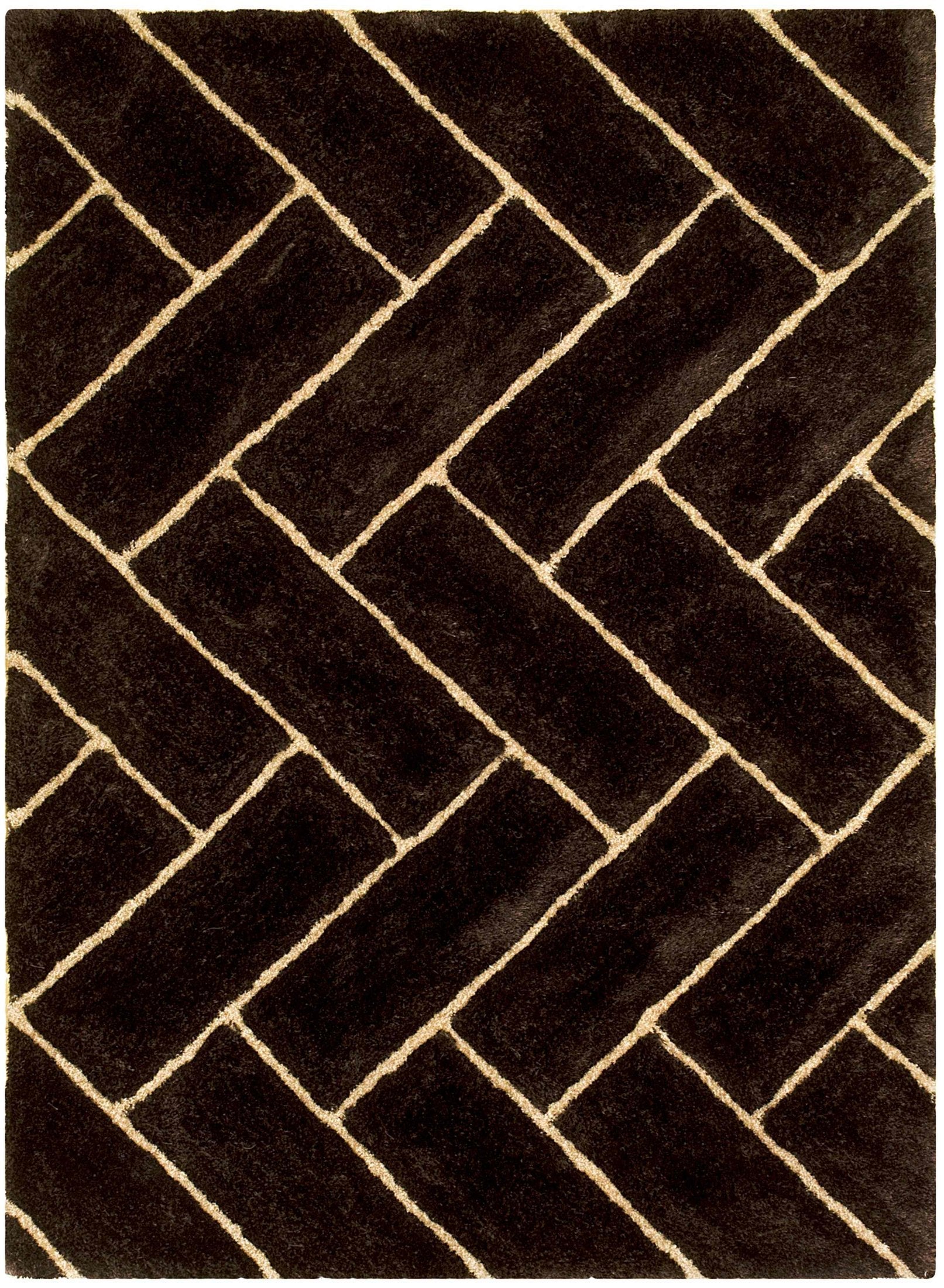 3-D Hand Carved Shaggy Rug - Soft Modern Colors