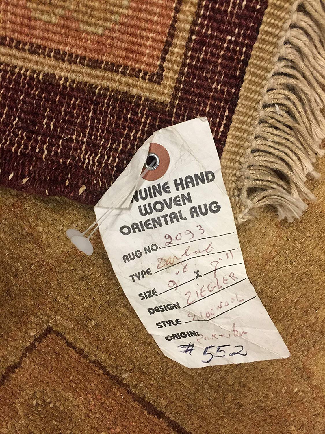 Authentic Handmade fine Pakistan Rug-Real Wool Allover Floral Pattern Faded/Vintage-Chocolate/Beige-(7.11 by 9.8 Feet)