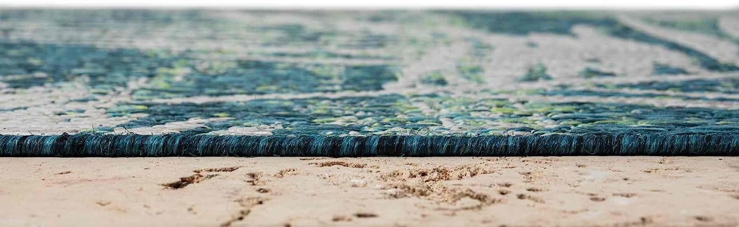 Leaf Pattern Outdoor Rug – Waterproof and Fade-Resistant – 5x7 & 8x10 Sizes