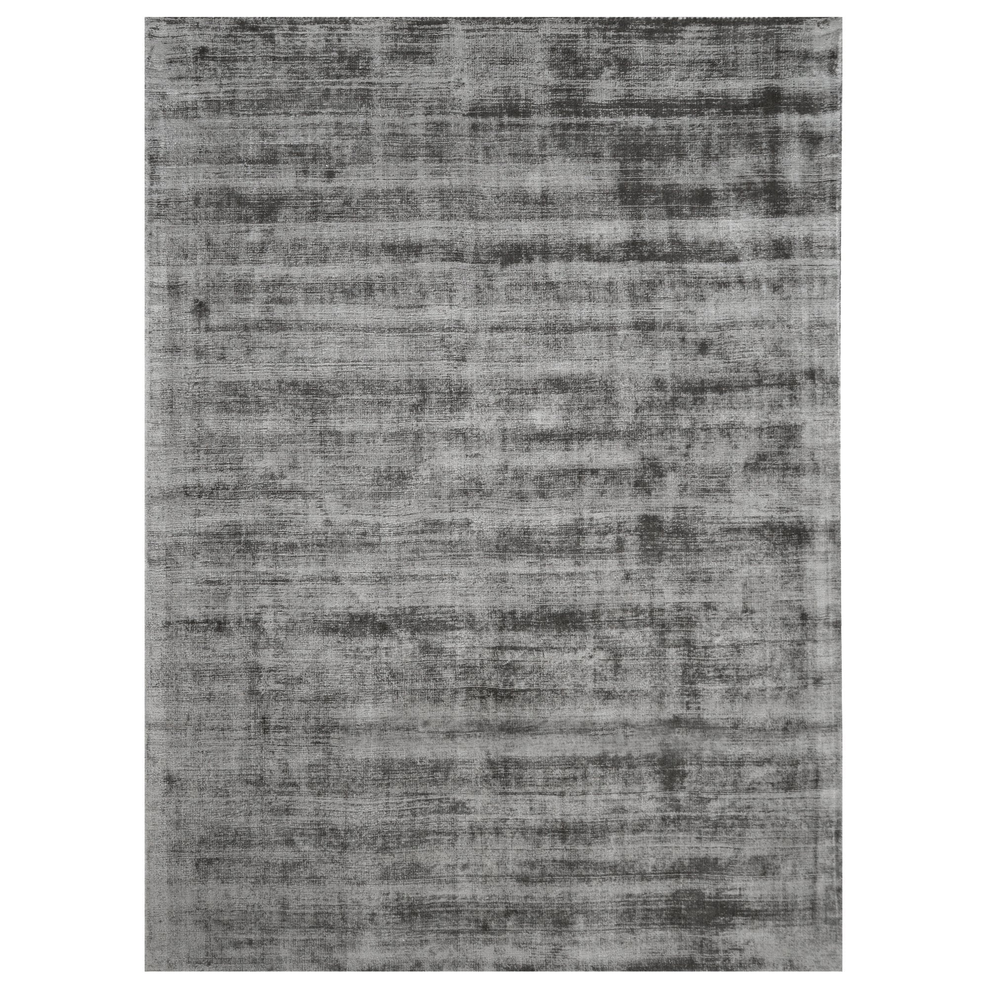 Ash Color Rugs Viscose Ultra-Soft Hand Knotted in India Rugs for Dining Room