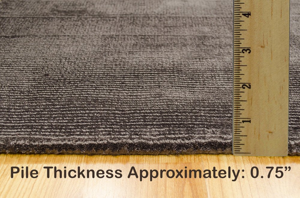 Espresso Color Rugs Viscose Ultra-Soft Hand Knotted in India Rugs for Dining Room
