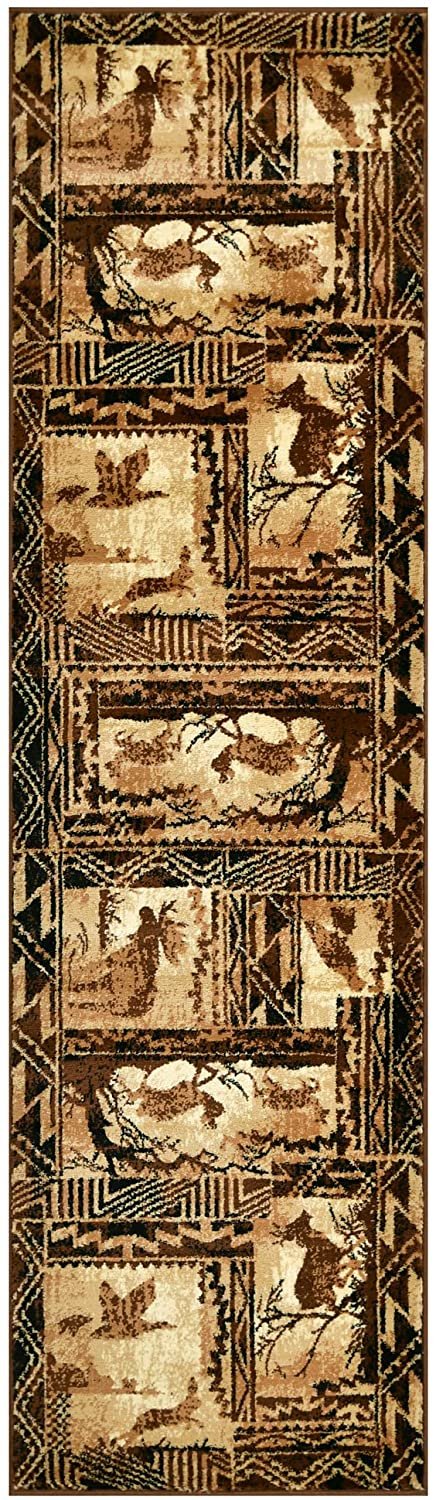 HR Lodge Cabin Nature and Animals Area Rug Nature Pattern Cabin Area