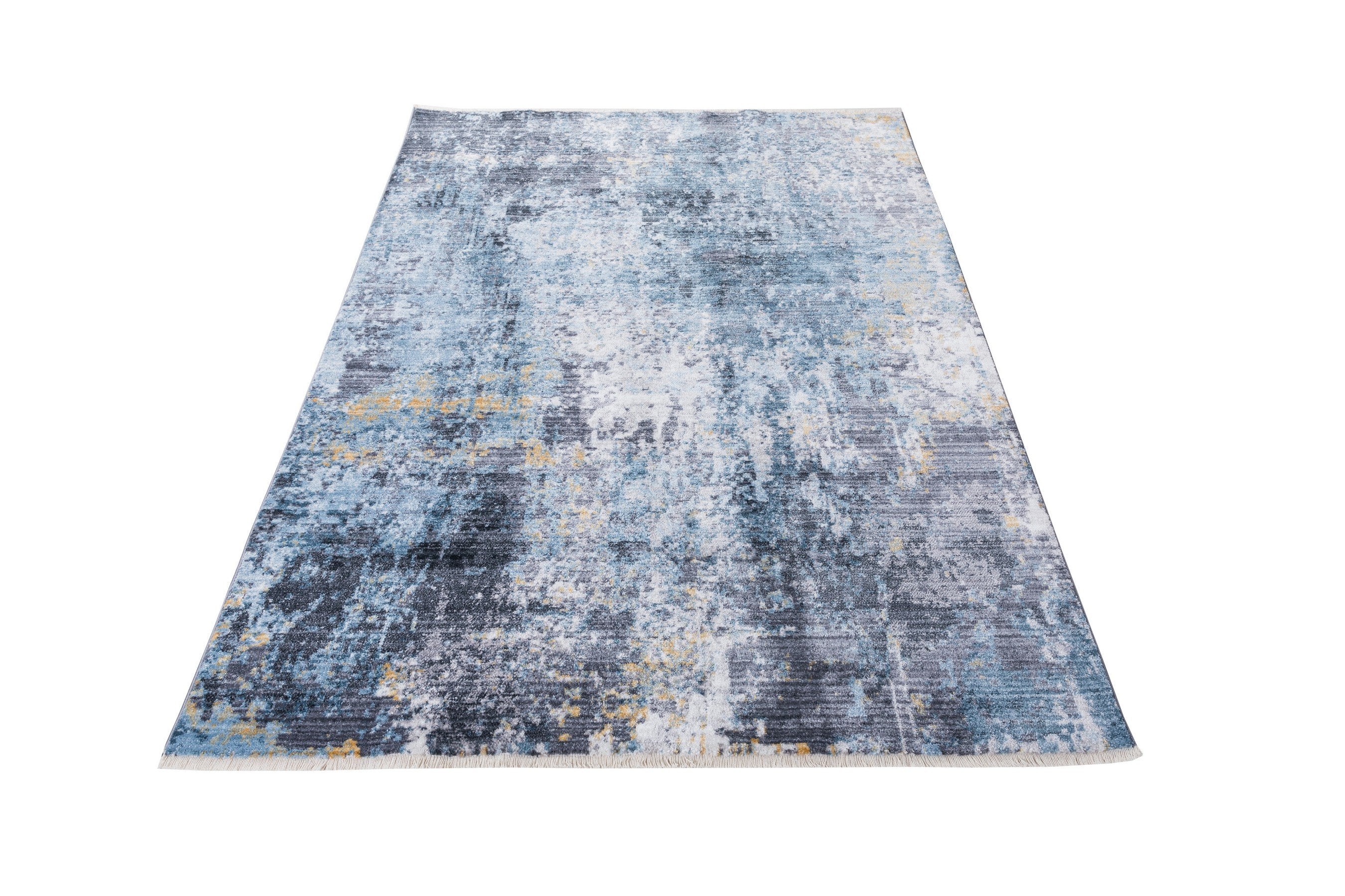 Abstract Distressed Area Rug Leno Weave Abrash Foldable #56