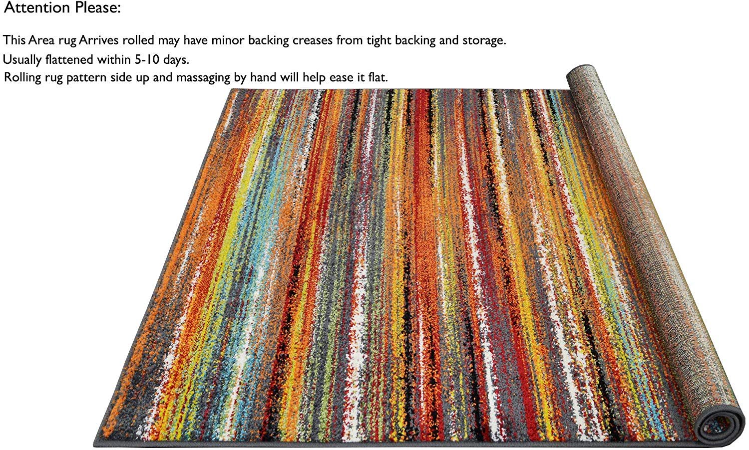 Colorful Stripped Rainbow Area Rug