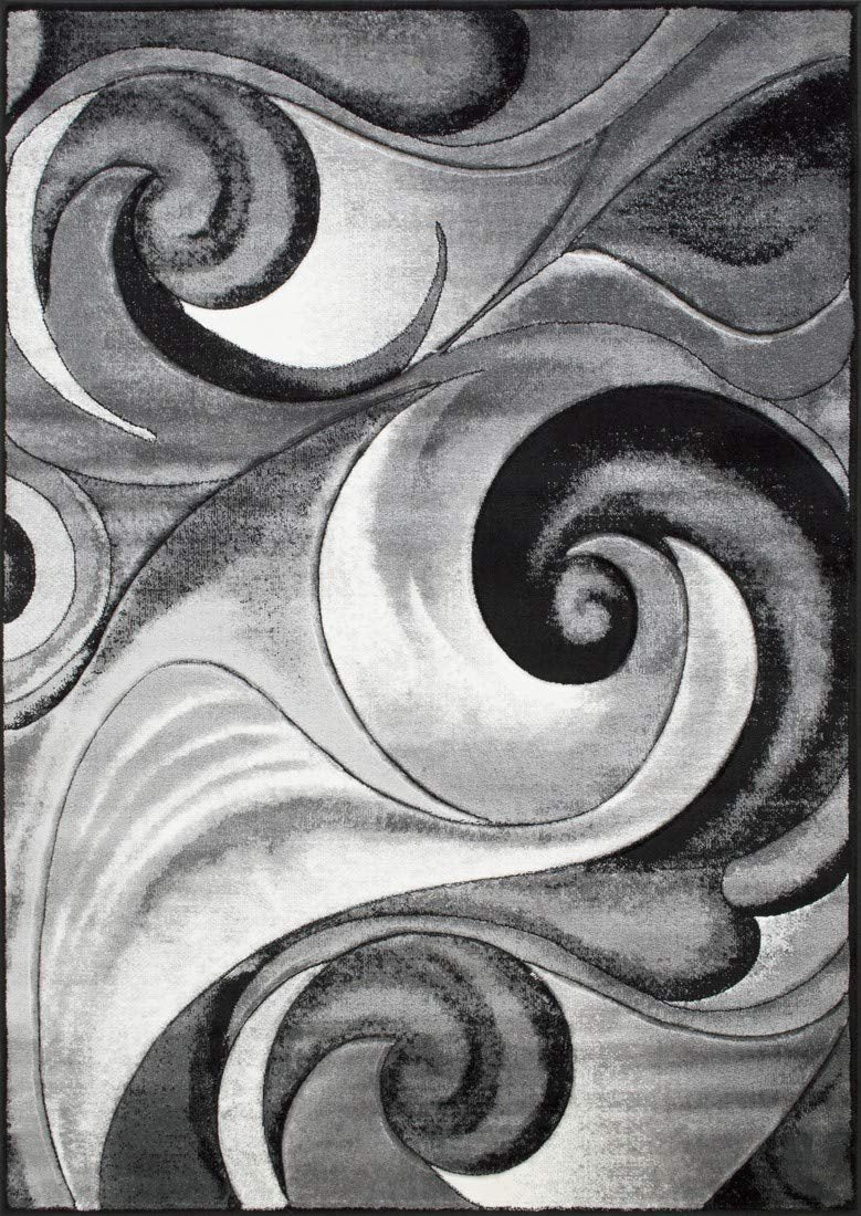 Swirls Abstract Design Hand Carved Rugs #10