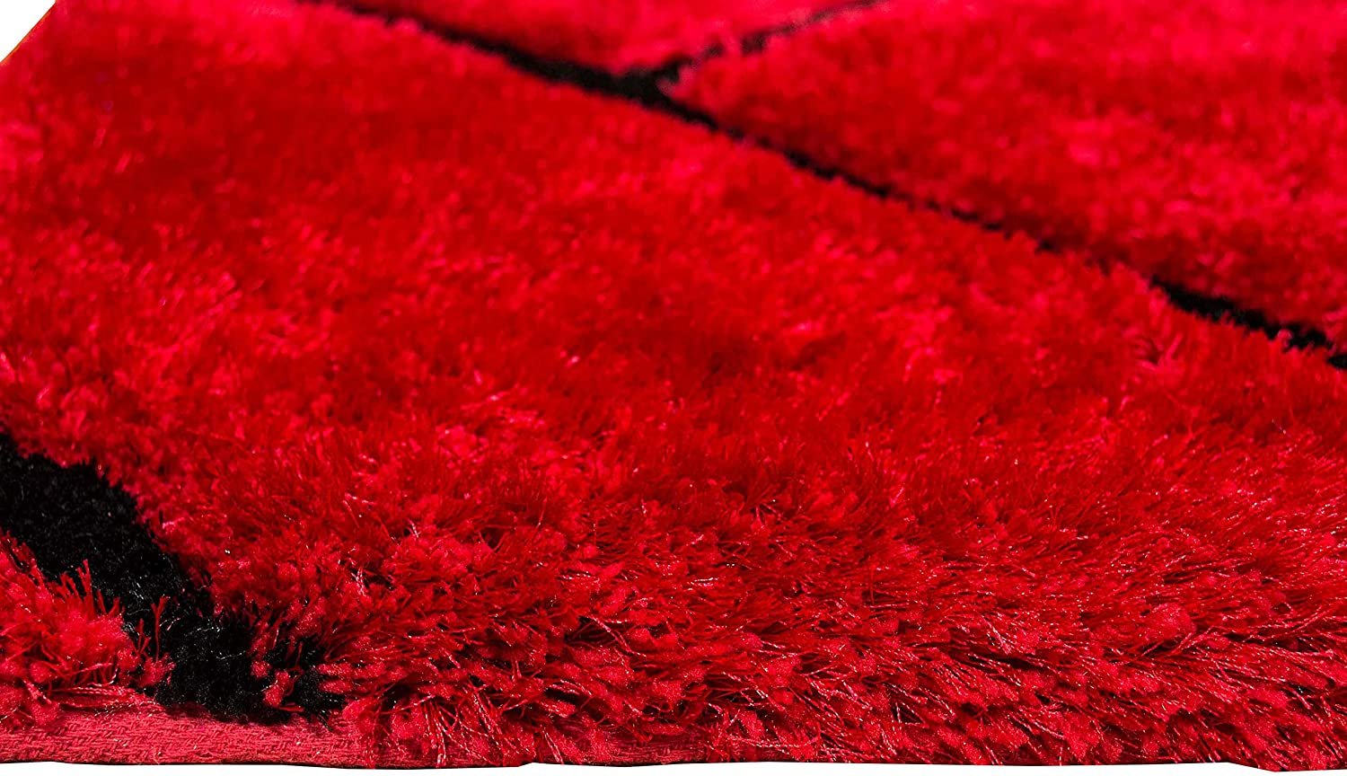 3-D Hand Carved Shaggy Rug - Soft Modern Colors