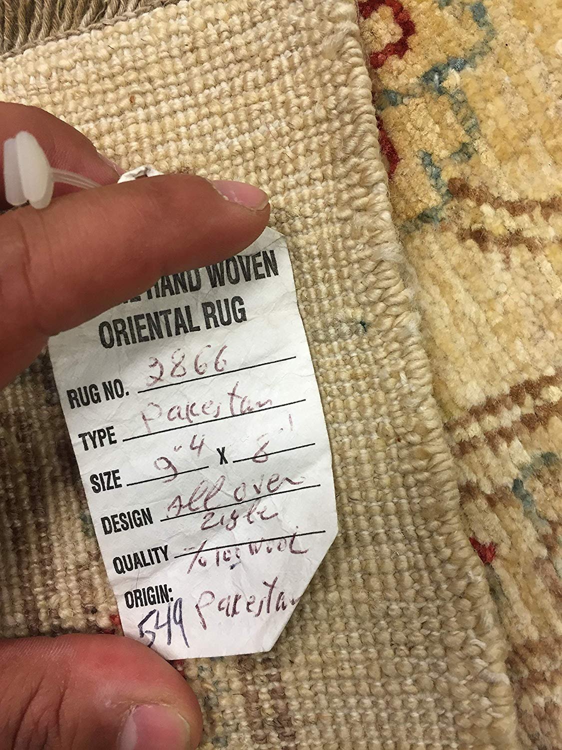 Authentic Handmade fine Pakistan Rug-Real Wool Ziegler Pattern Faded/Vintage-Beige/Multi-(8.1 by 9.4 Feet)