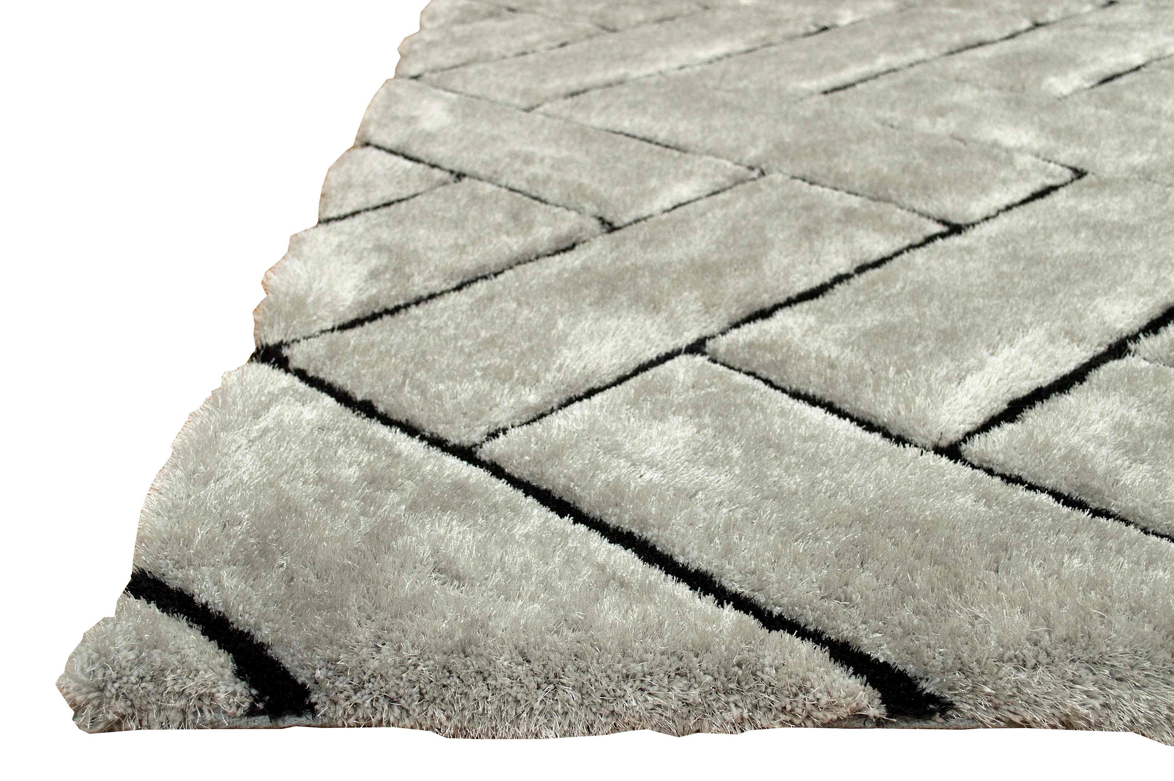 3-D Hand Carved Shaggy Rug - Soft Modern Colors