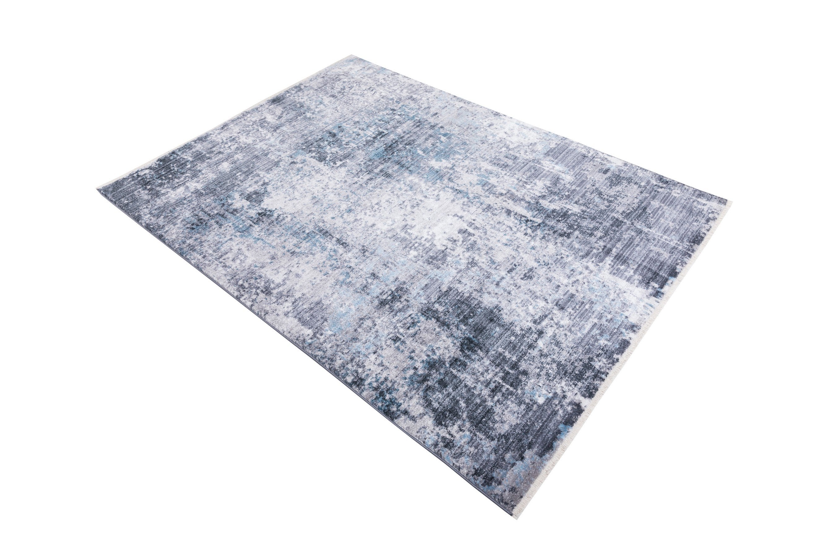 Abstract Distressed Area Rug Leno Weave Abrash Foldable #56