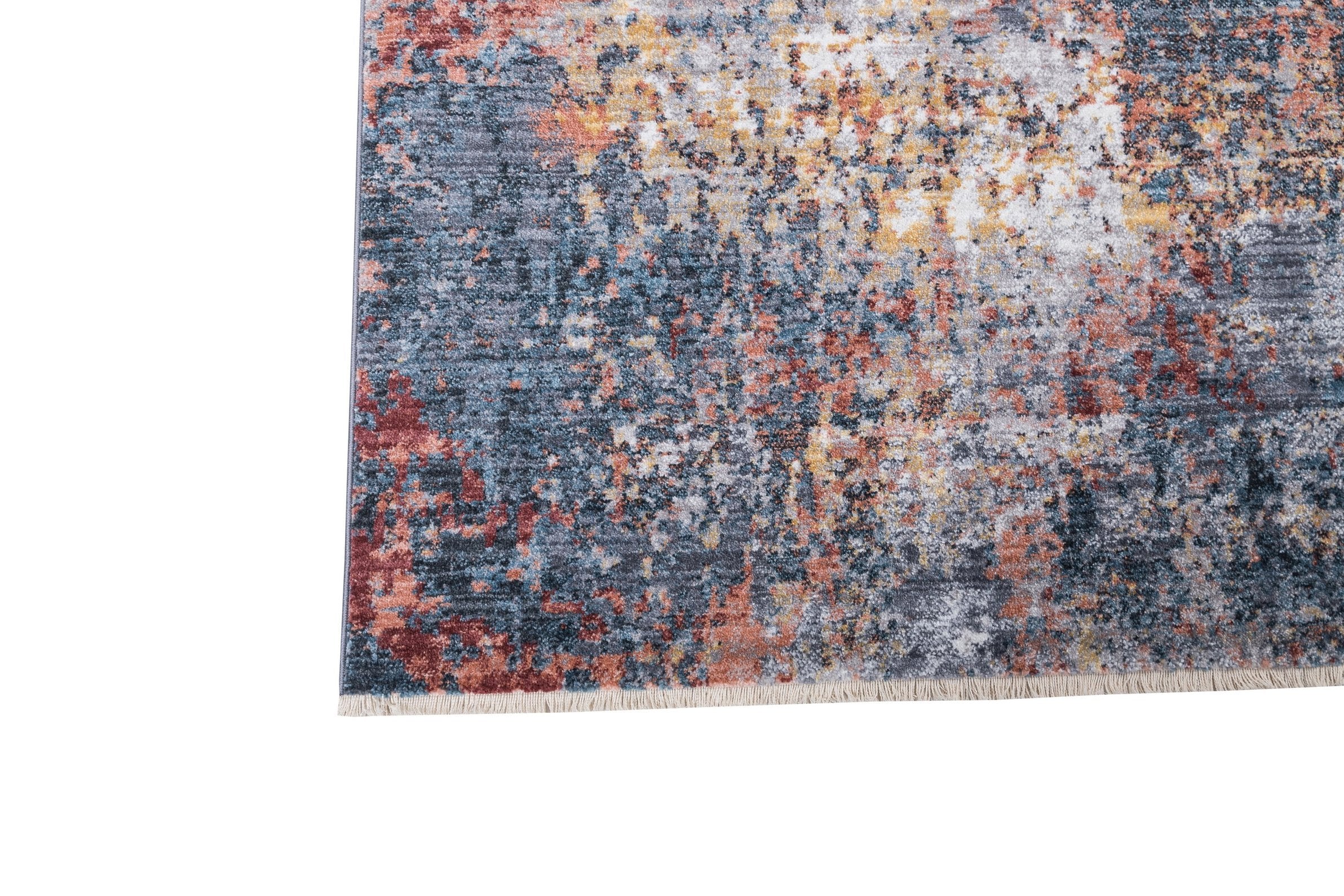 Abstract Distressed Area Rug Leno Weave Abrash Foldable #56