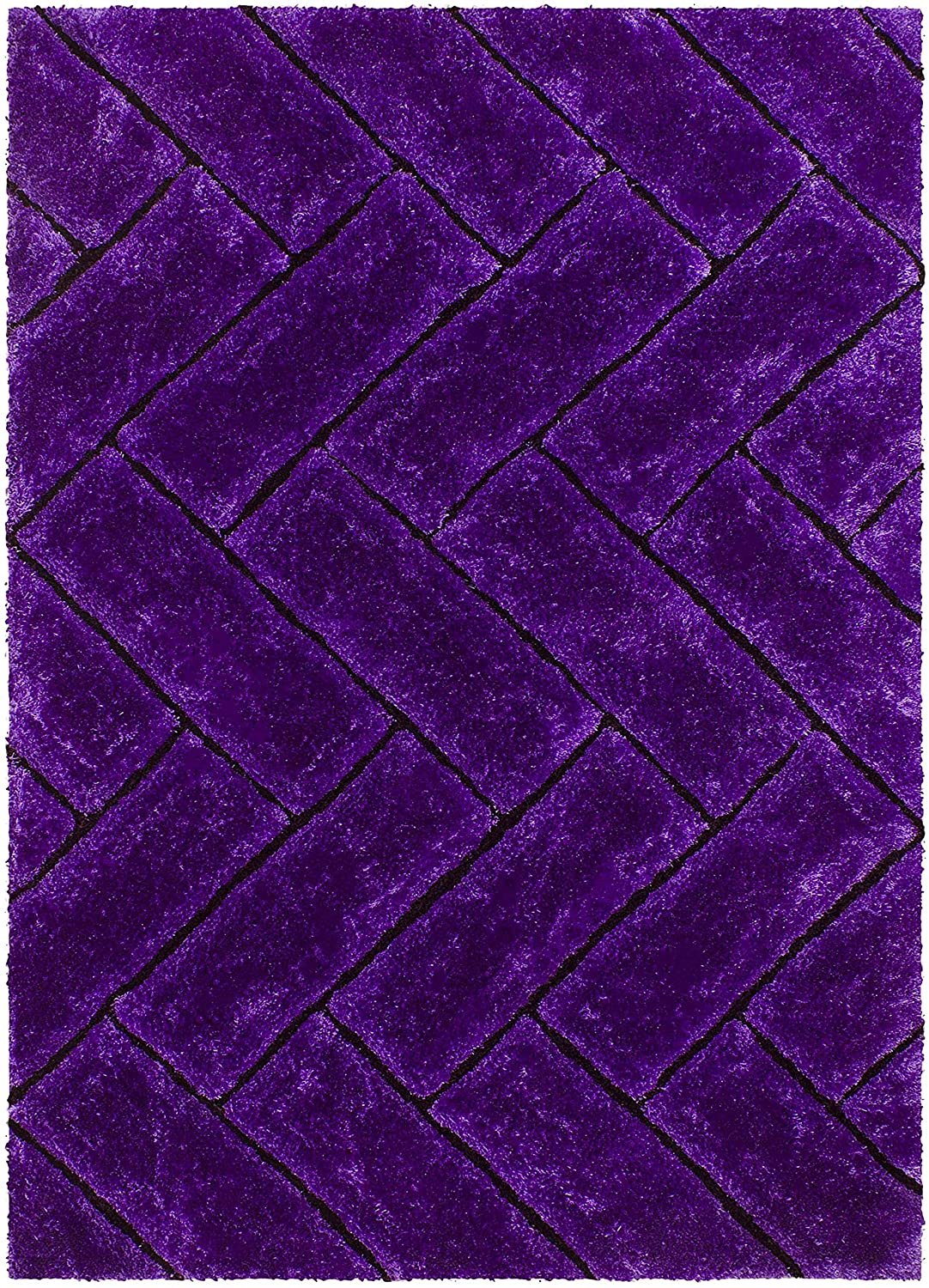 3-D Hand Carved Shaggy Rug - Soft Modern Colors