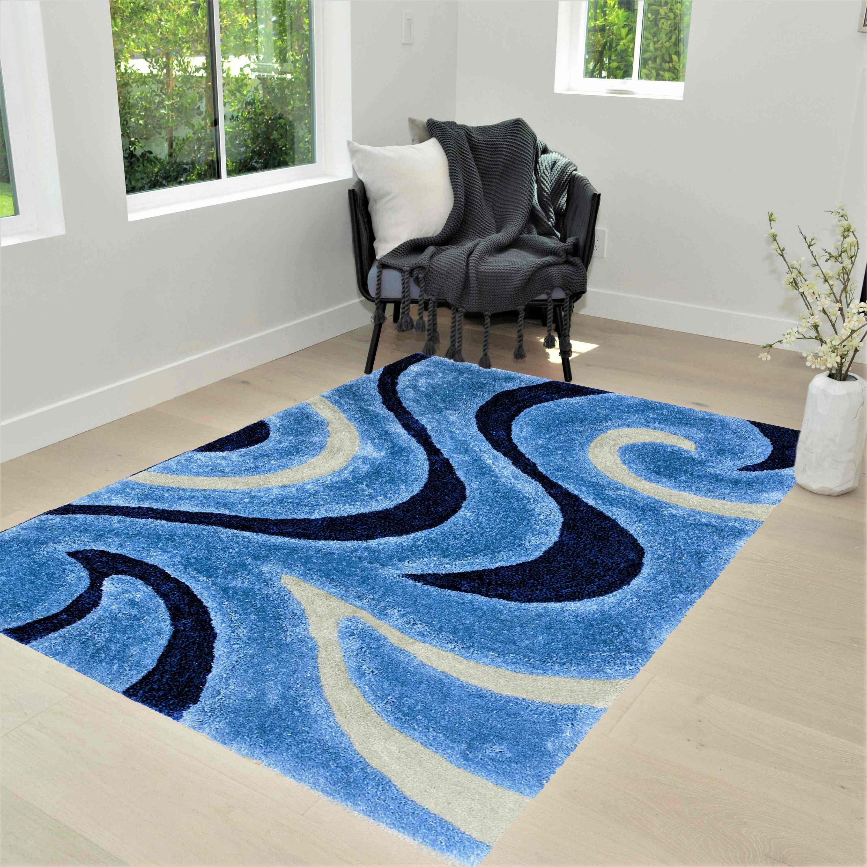 3-D Hand Carved Shaggy Rug #06