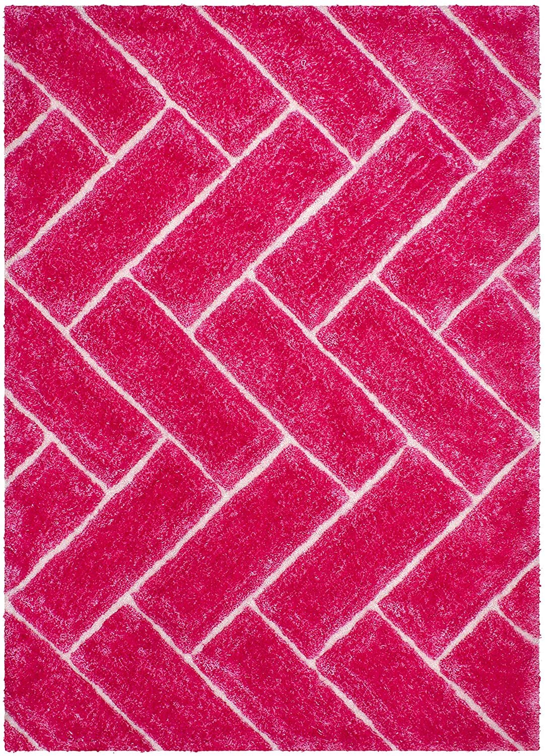 3-D Hand Carved Shaggy Rug - Soft Modern Colors