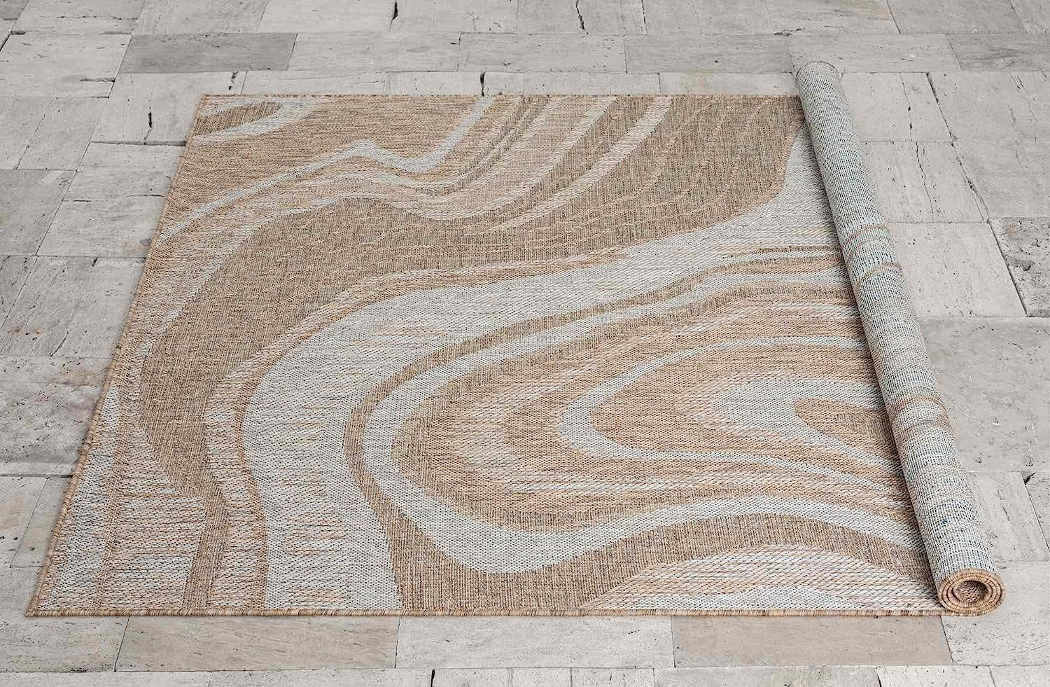 Ocean Pattern Outdoor Rug – Waterproof, Fade-Resistant – 5x7 & 8x10 Sizes