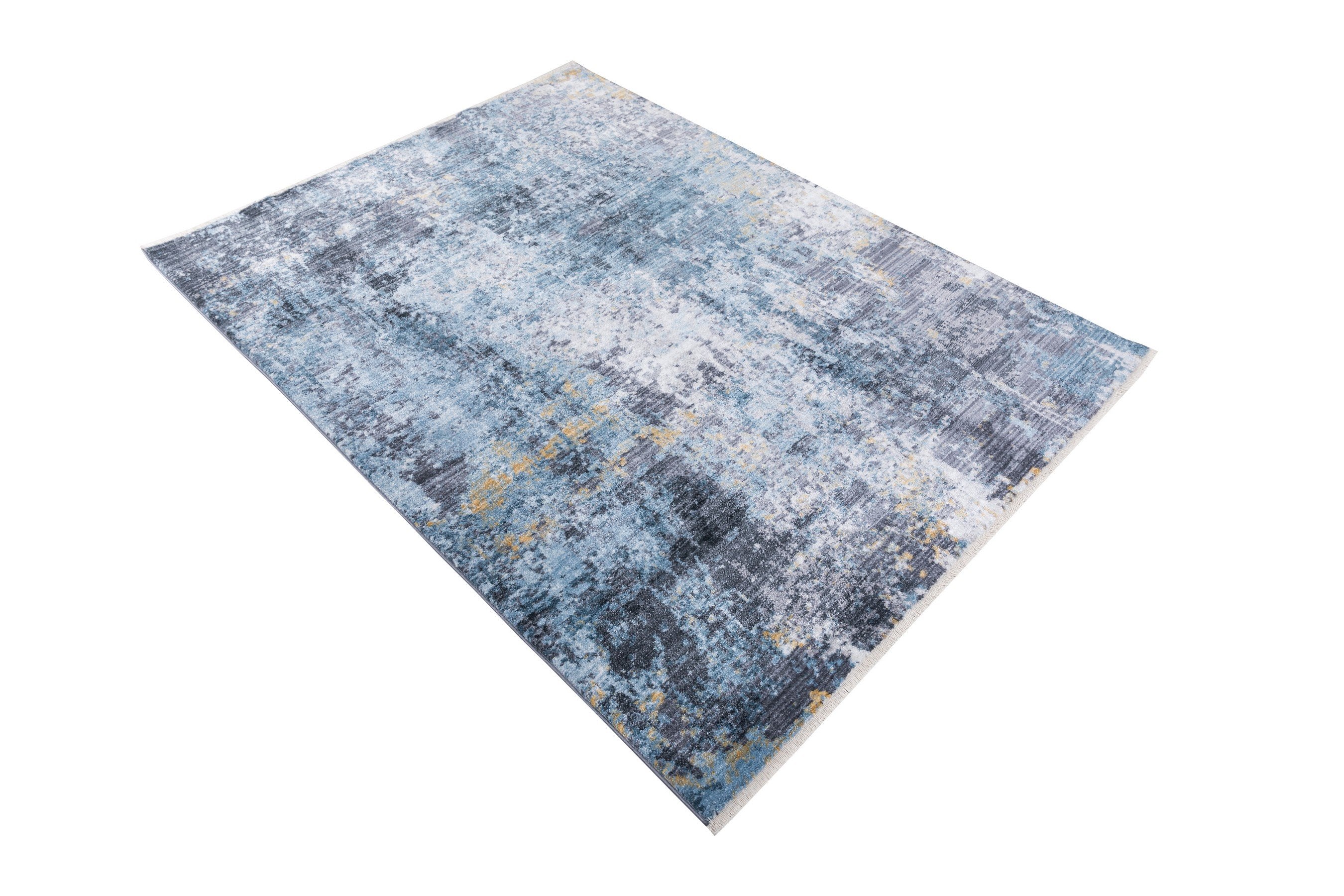 Abstract Distressed Area Rug Leno Weave Abrash Foldable #56