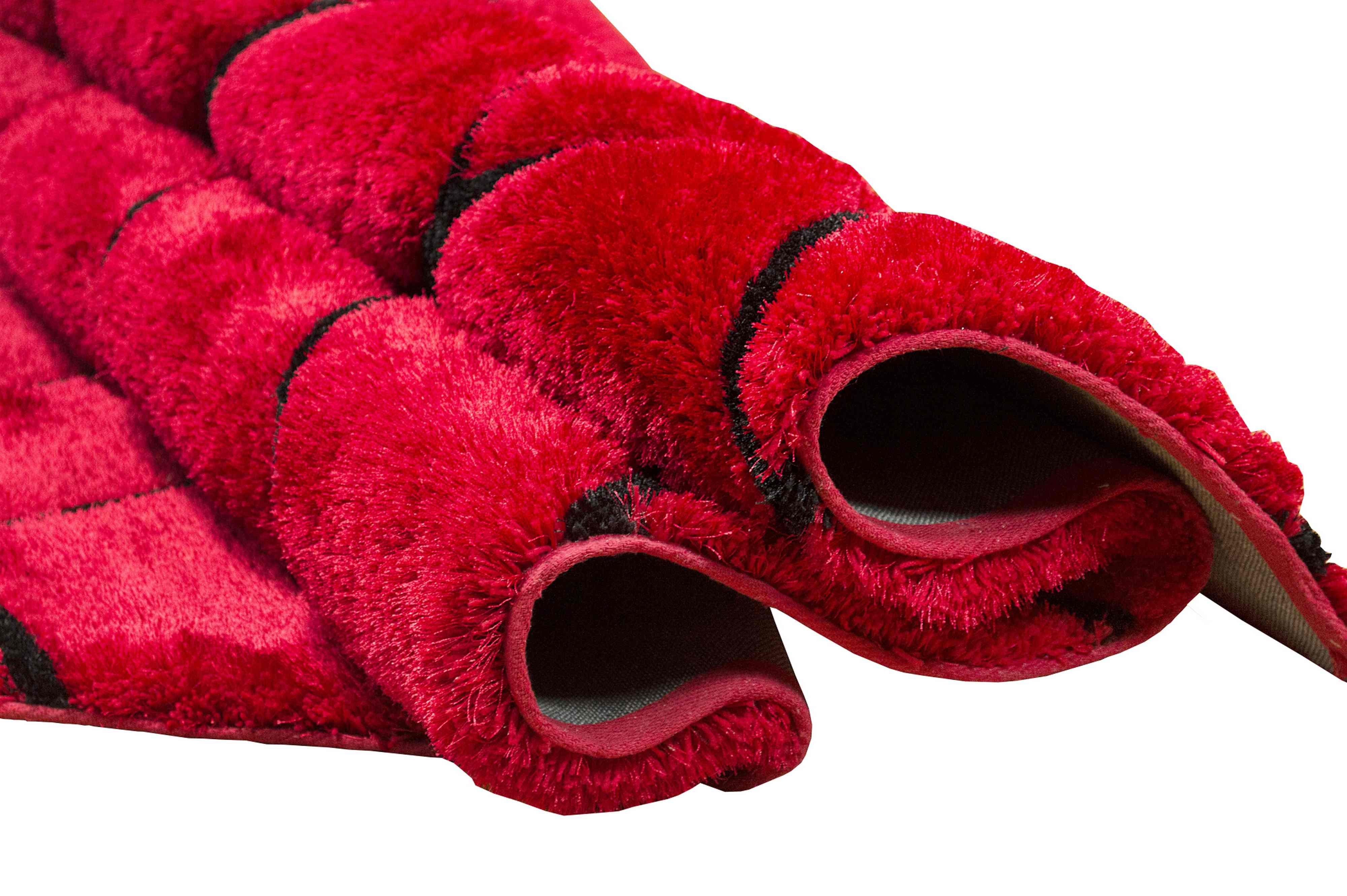 3-D Hand Carved Shaggy Rug - Soft Modern Colors