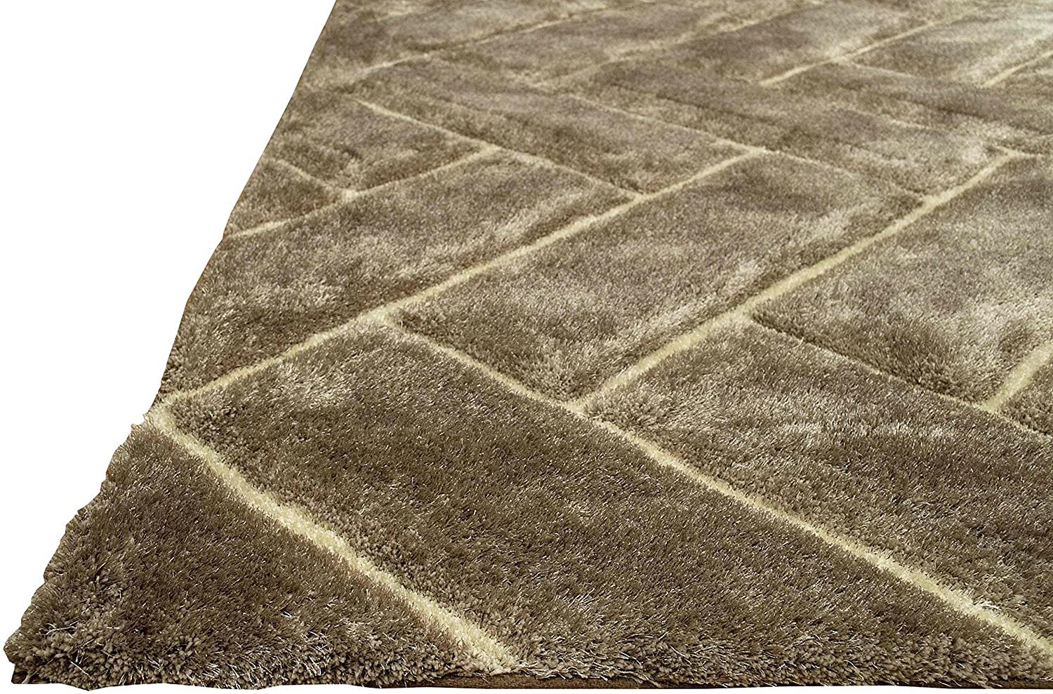 3-D Hand Carved Shaggy Rug - Soft Modern Colors