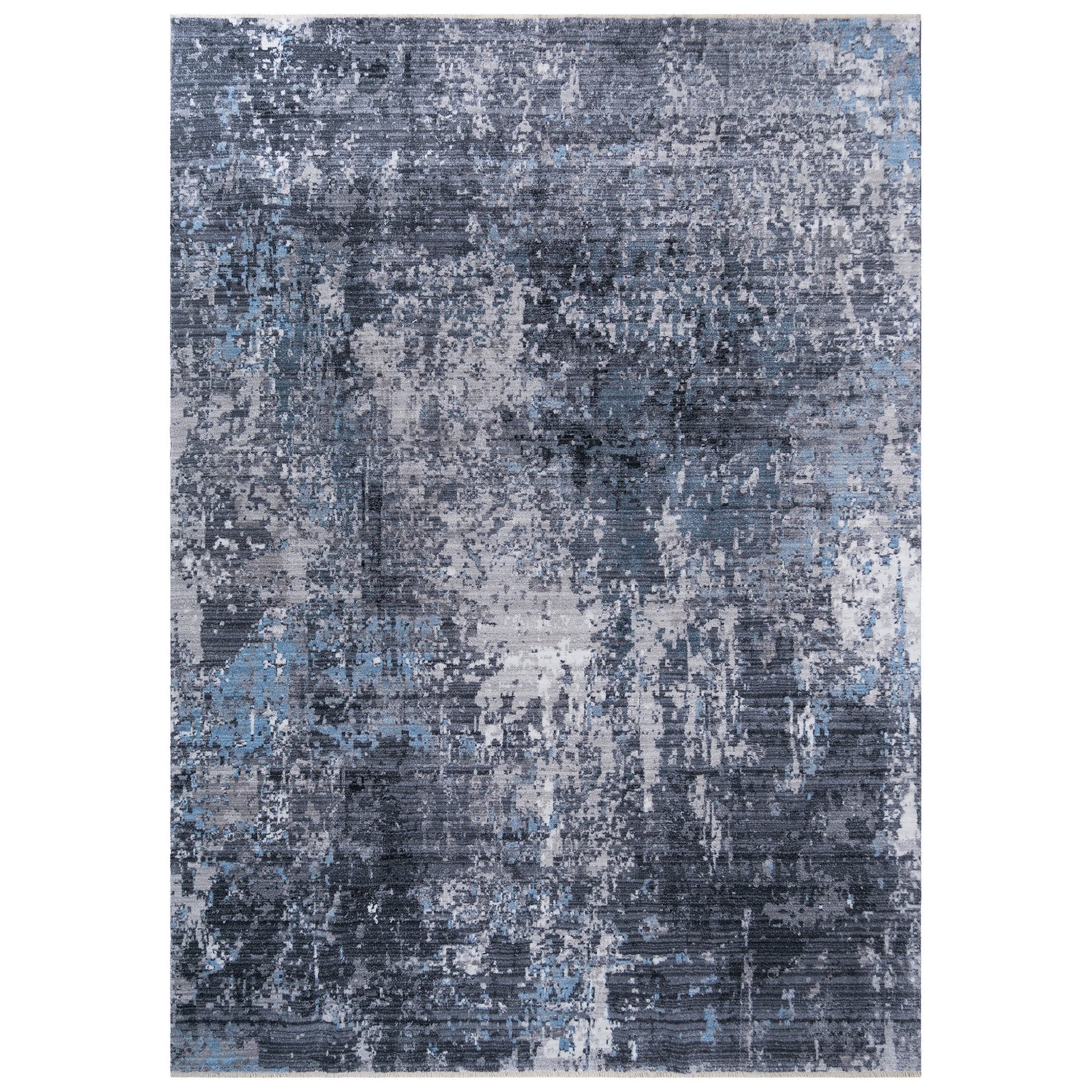 Abstract Distressed Area Rug Leno Weave Abrash Foldable #56