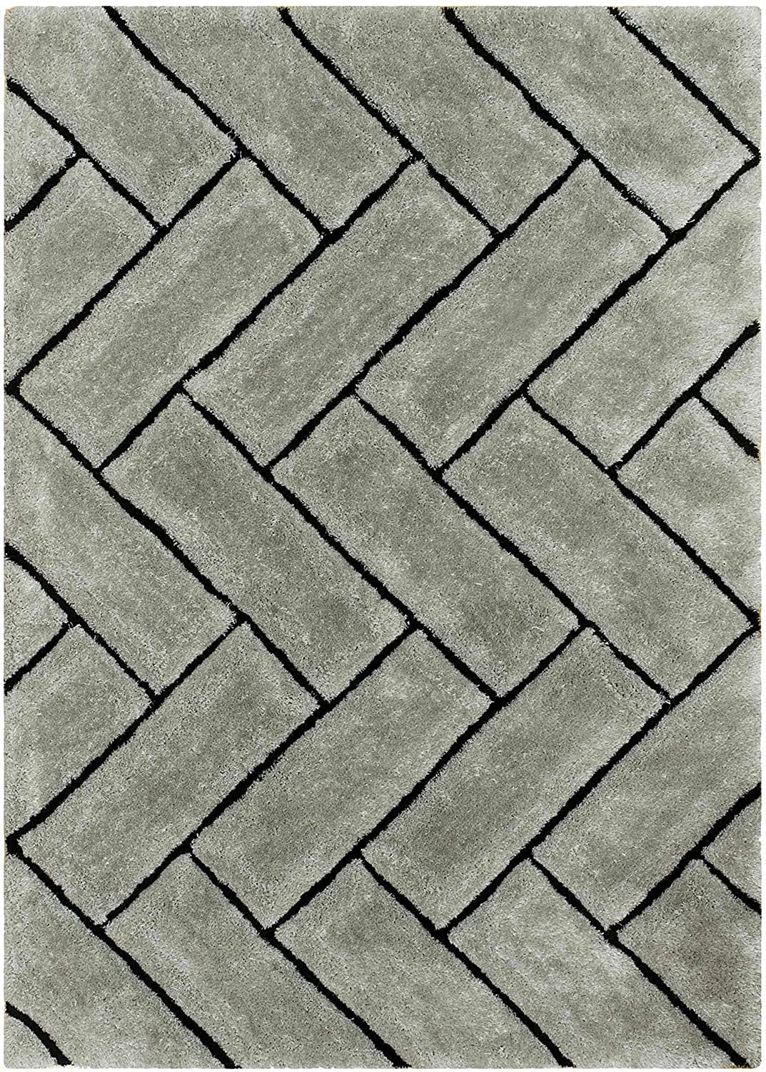 3-D Hand Carved Shaggy Rug - Soft Modern Colors