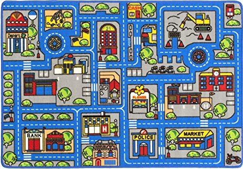Kids Car Road Rugs Town Map