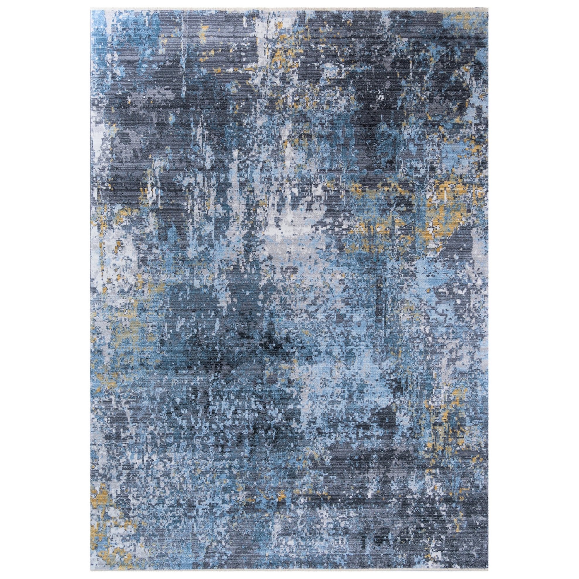 Abstract Distressed Area Rug Leno Weave Abrash Foldable #56
