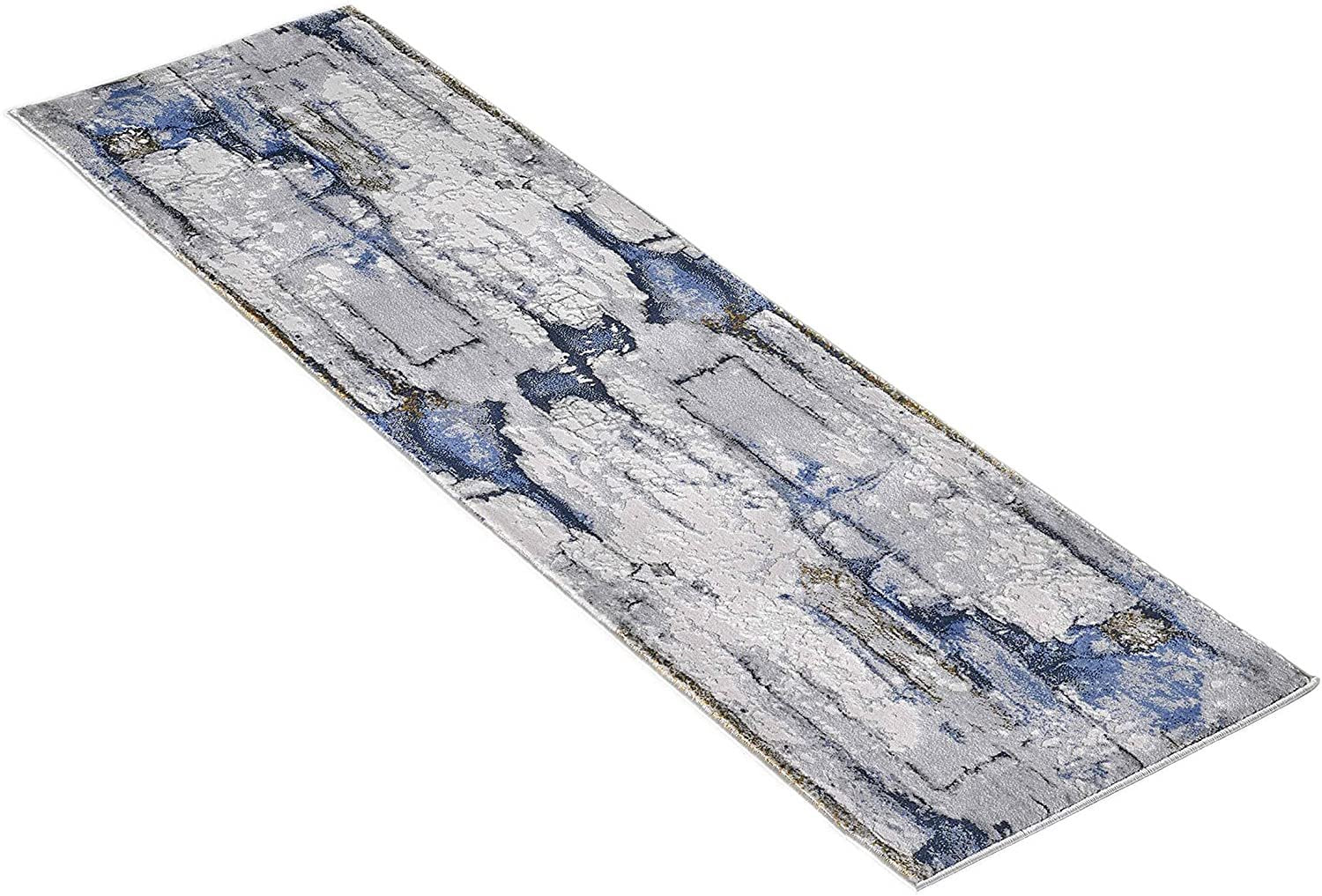 Abstract Rugs Boho abrash Rugs Arctic Theme Gold Gray Navy #55