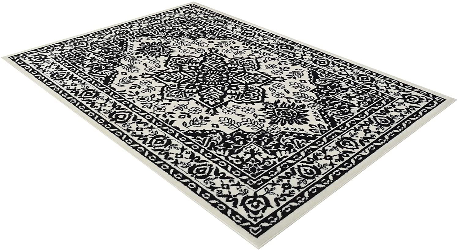 Traditional Rug for Living Room Antiqued Oriental Black and White Area Rug Boho D????cor Rugs for Bedroom