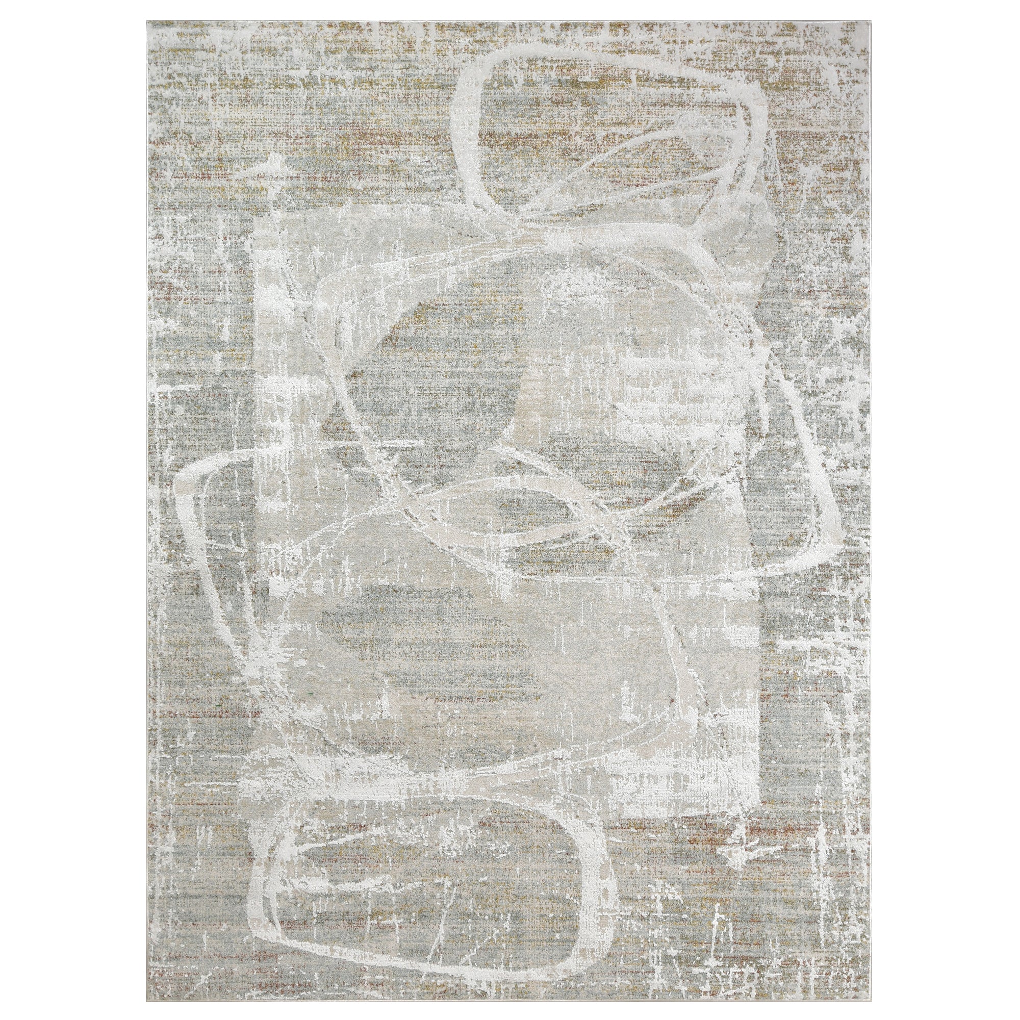 HR High Quality Modern Abstract Scribbled Shape Area Rug