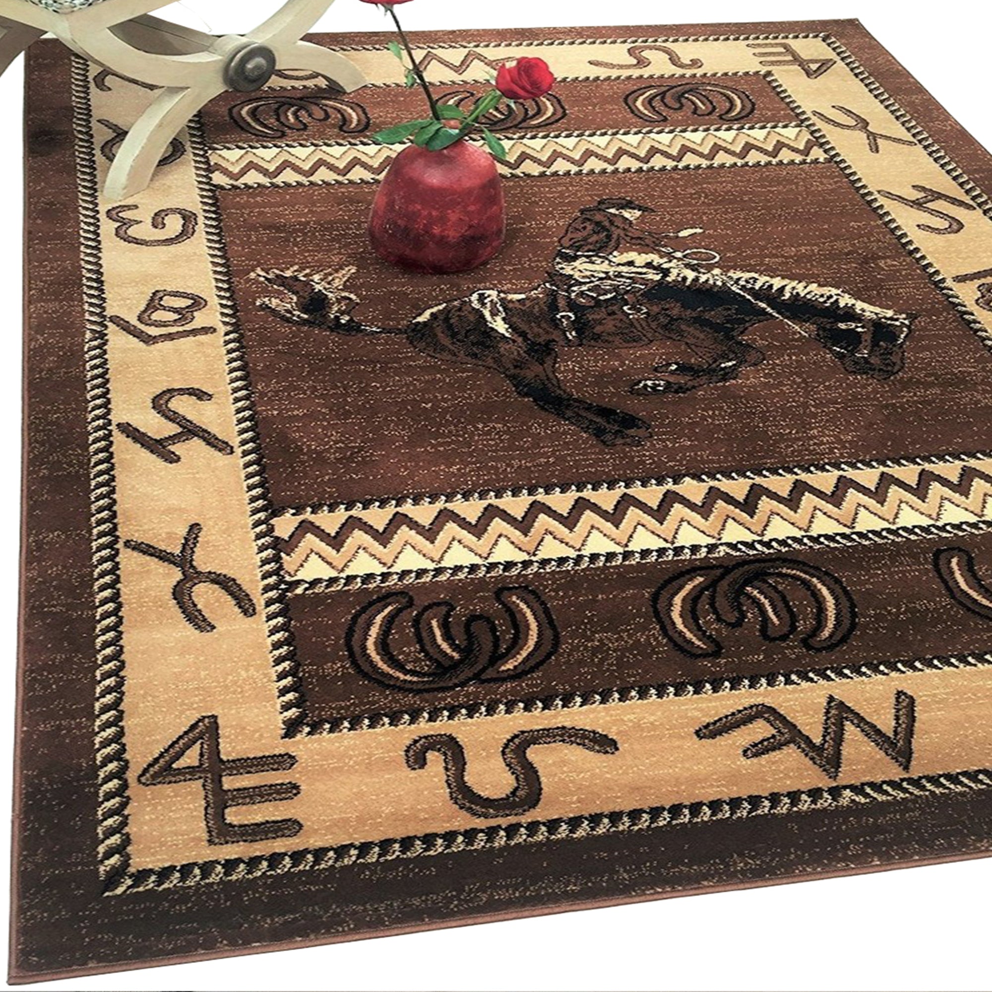 HR Horse Cabin Lodge Area rug #370