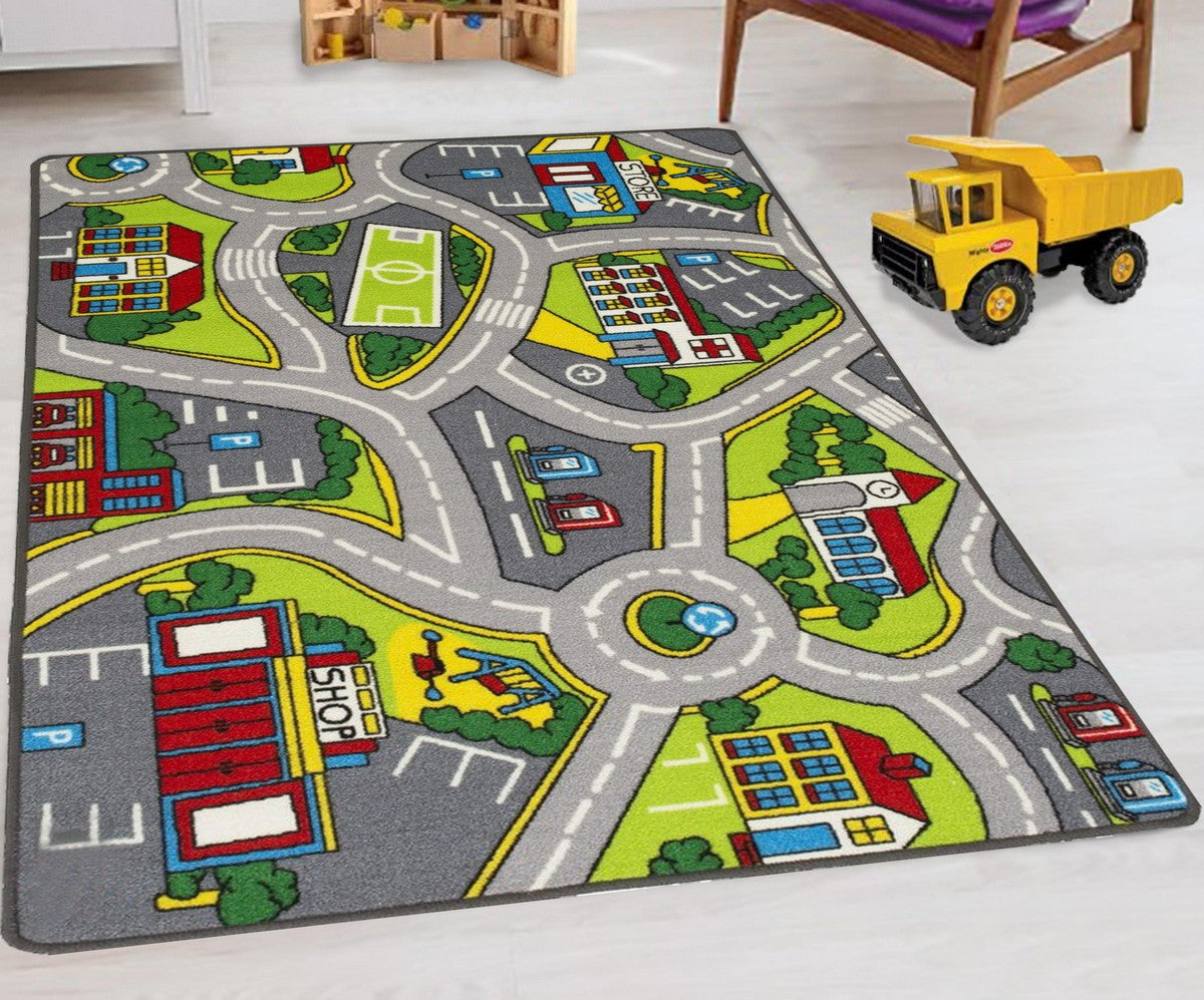 Kids Car Road Rugs City Map Play mat Classroom/Baby Room Non-Slip