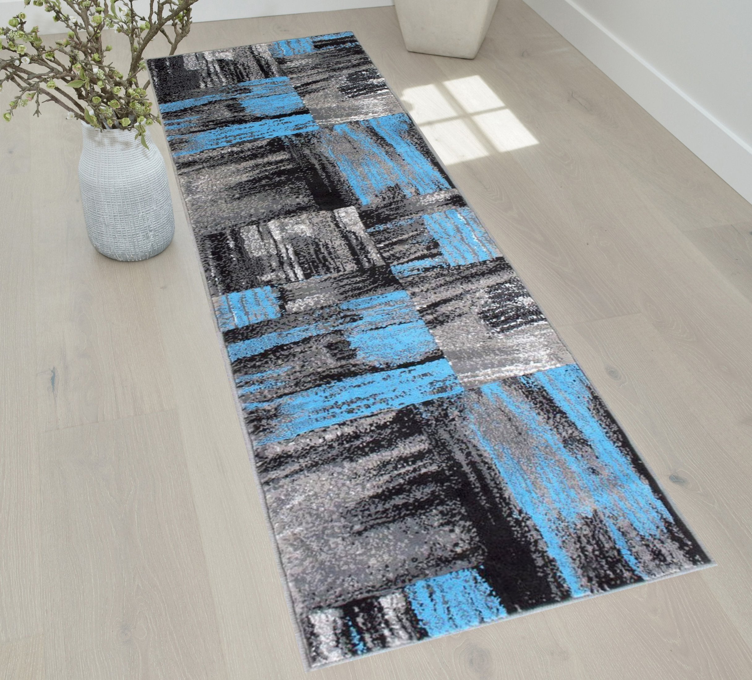 Modern Design Mixed Brush Pattern Colors Area Rug