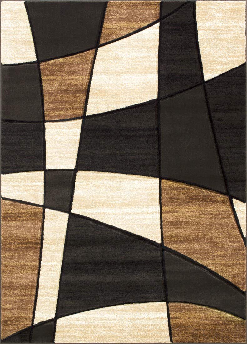 Color Block Rug Hand Carved 12