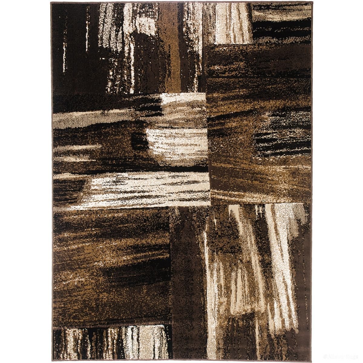 Modern Design Mixed Brush Pattern Colors Area Rug