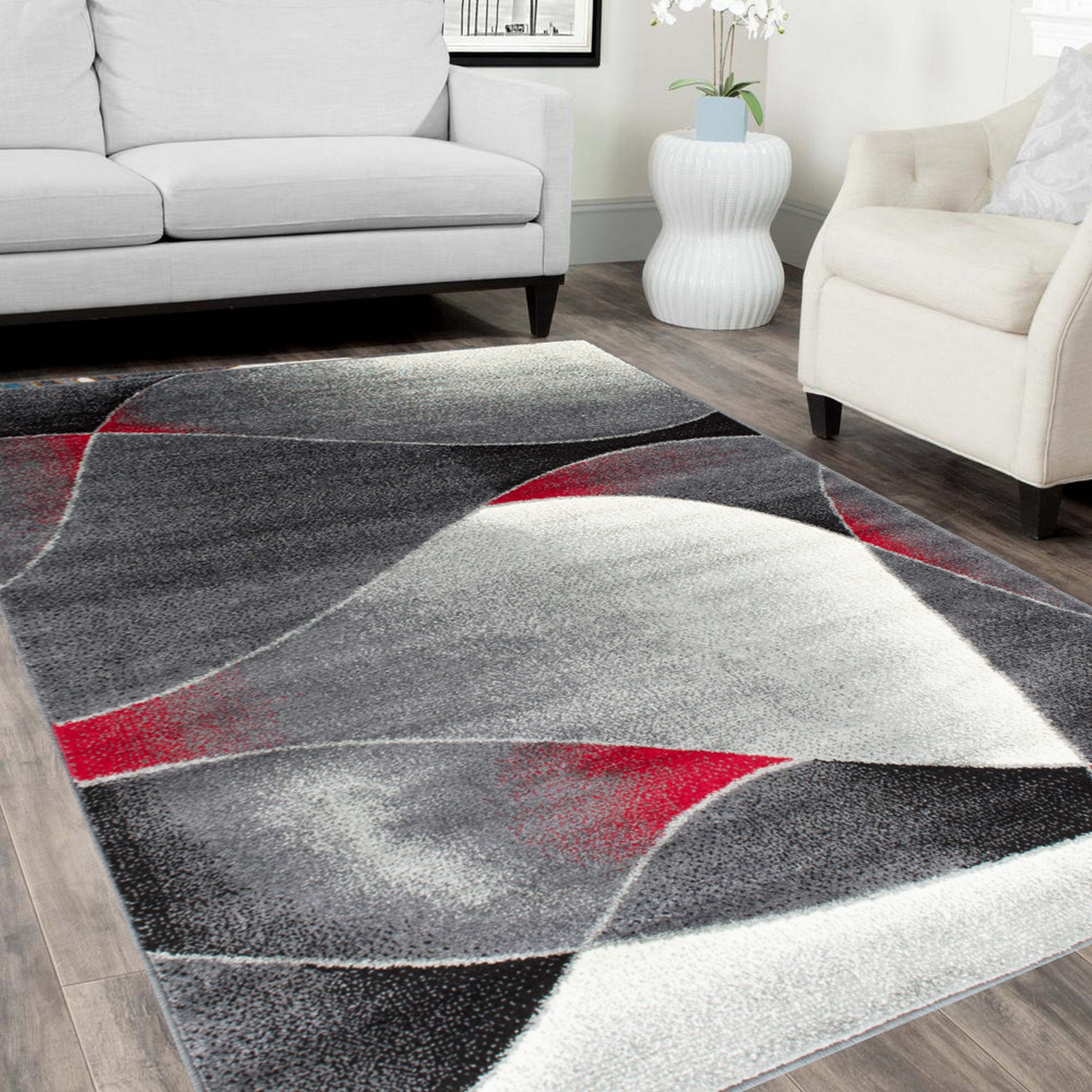 Wavy Distressed Color Rugs #89