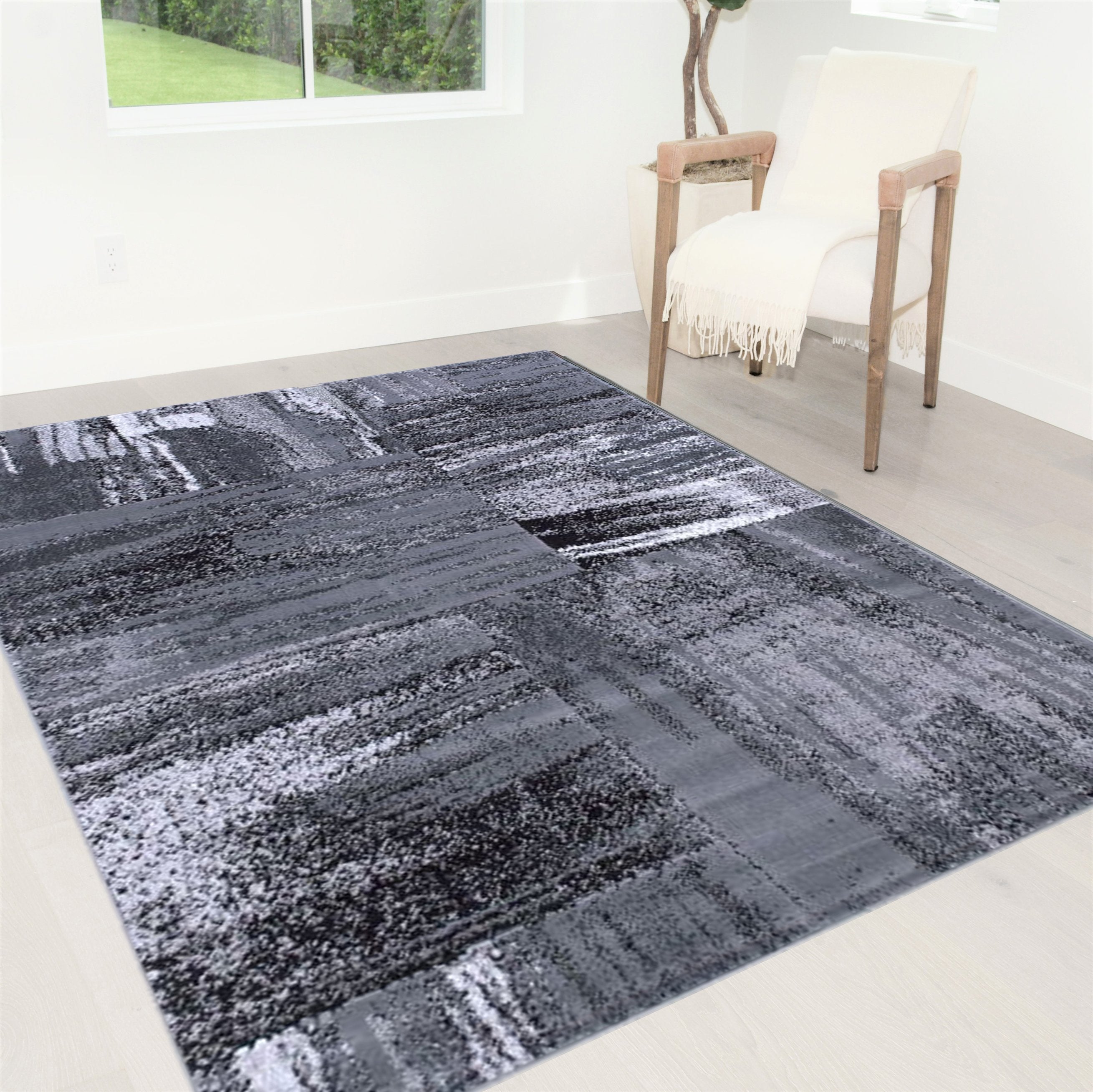 Modern Design Mixed Brush Pattern Colors Area Rug