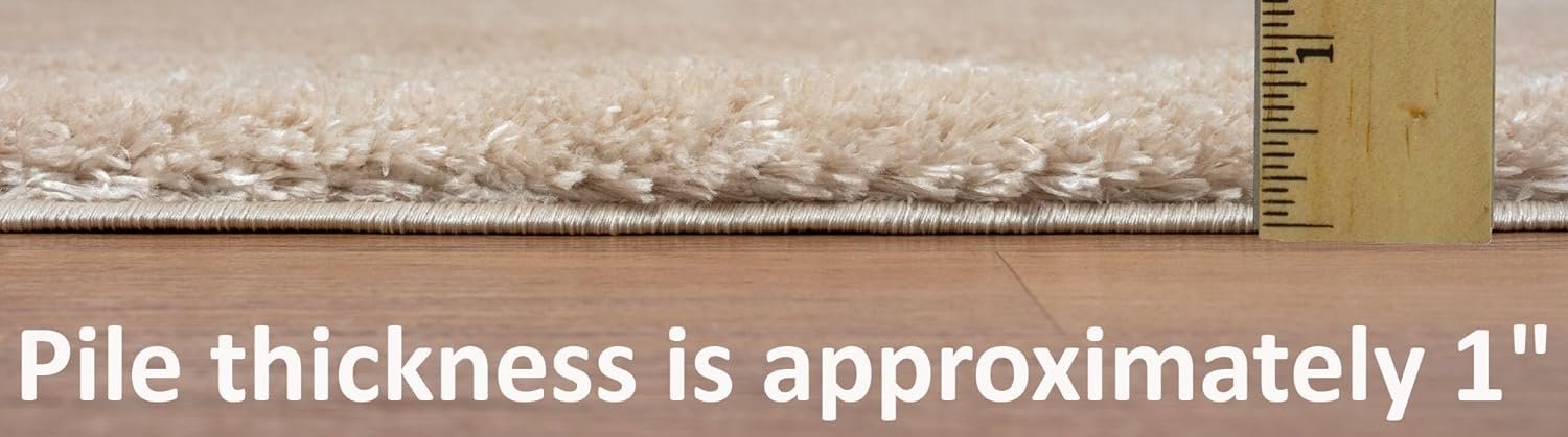 HR Plush Solid Color Shag Rug - Thick Pile, High-End, Soft & Cozy Floor Carpet for Bedroom & Living Room #26227