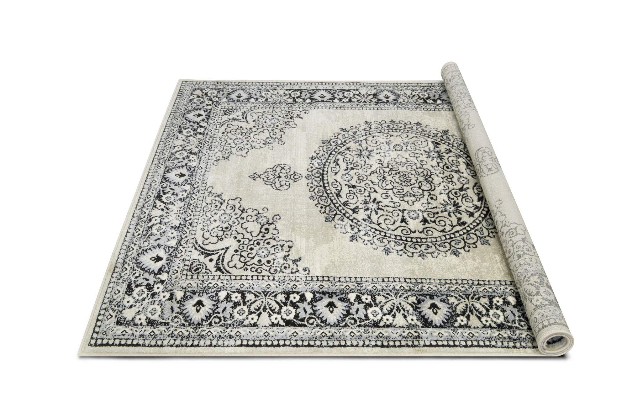 HR Traditional Rug for Living Room Antiqued Oriental Boho Décor Rugs for Bedroom