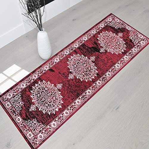 HR Traditional Rug for Living Room Antiqued Oriental Boho Décor Rugs for Bedroom