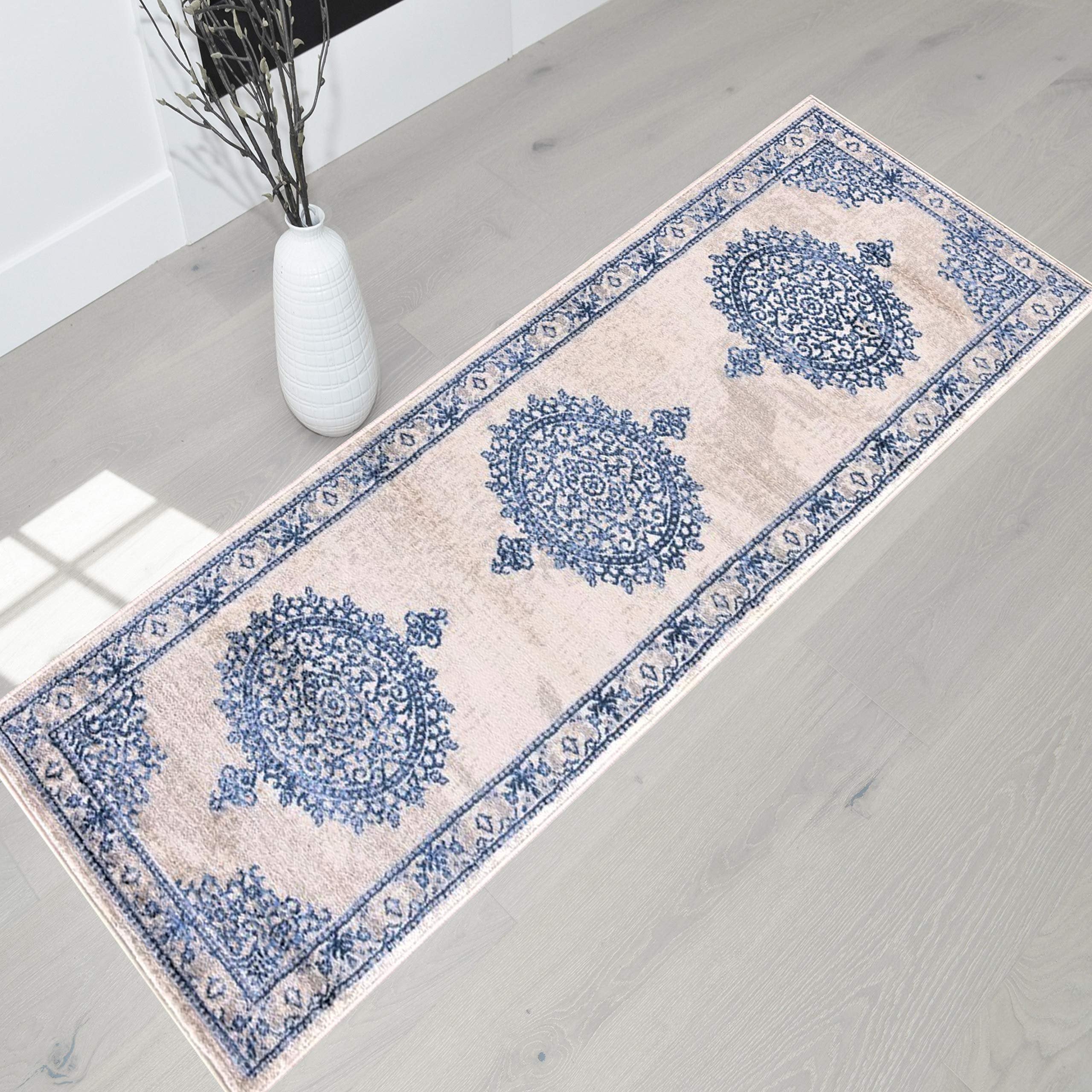 HR Traditional Rug for Living Room Antiqued Oriental Boho Décor Rugs for Bedroom