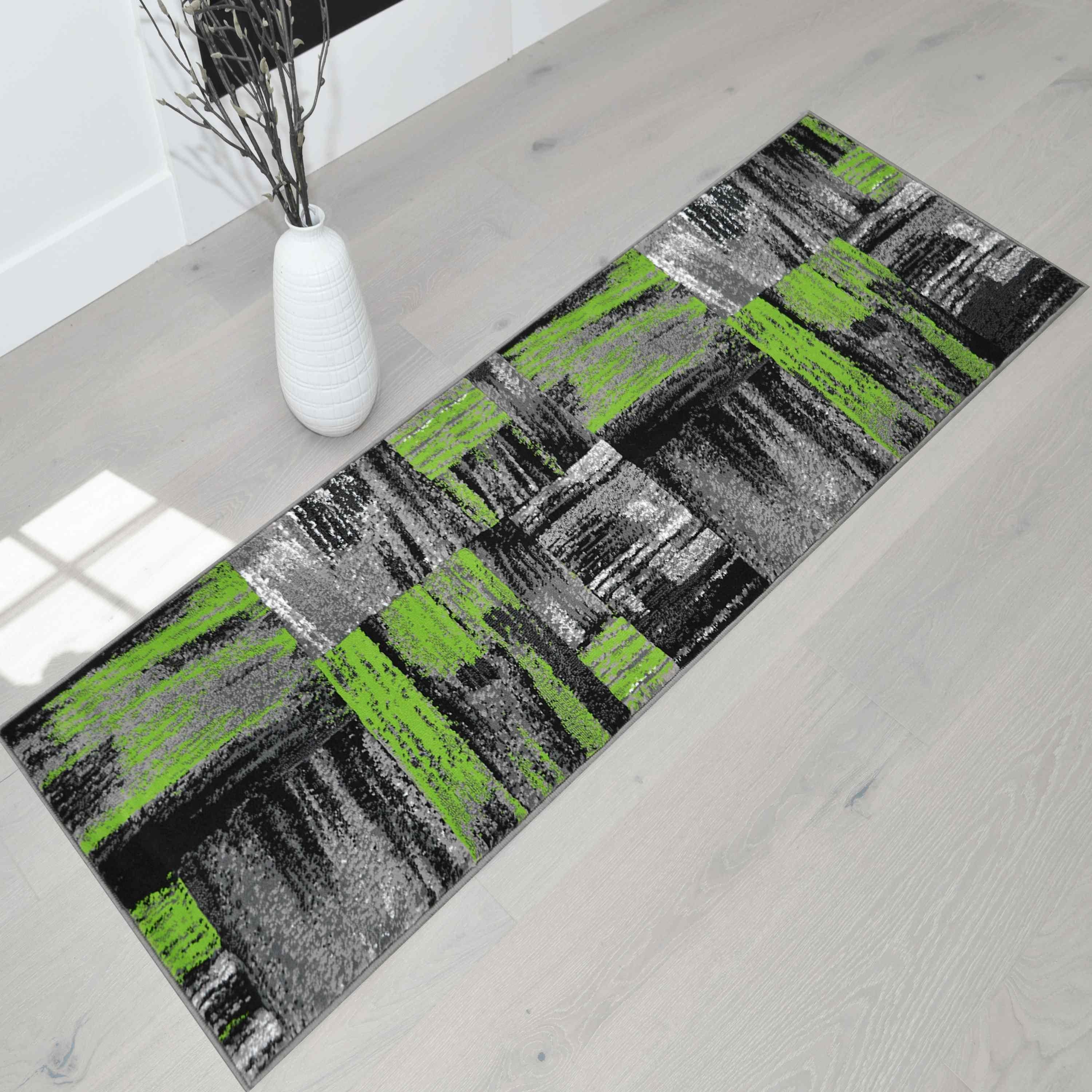 Modern Design Mixed Brush Pattern Colors Area Rug