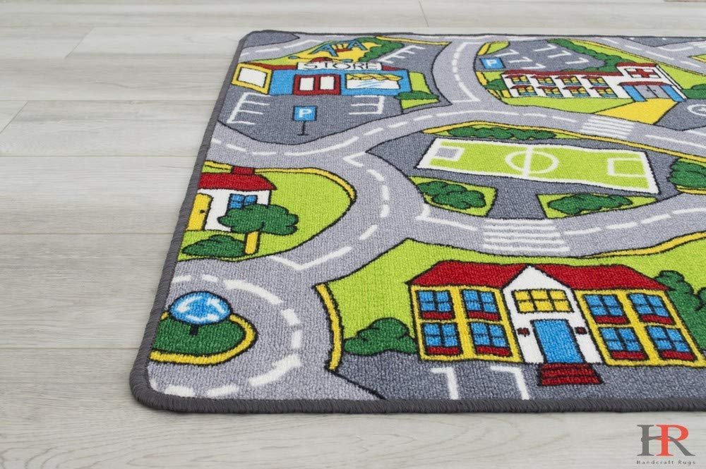 Kids Car Road Rugs City Map-4 Play Non-Slip