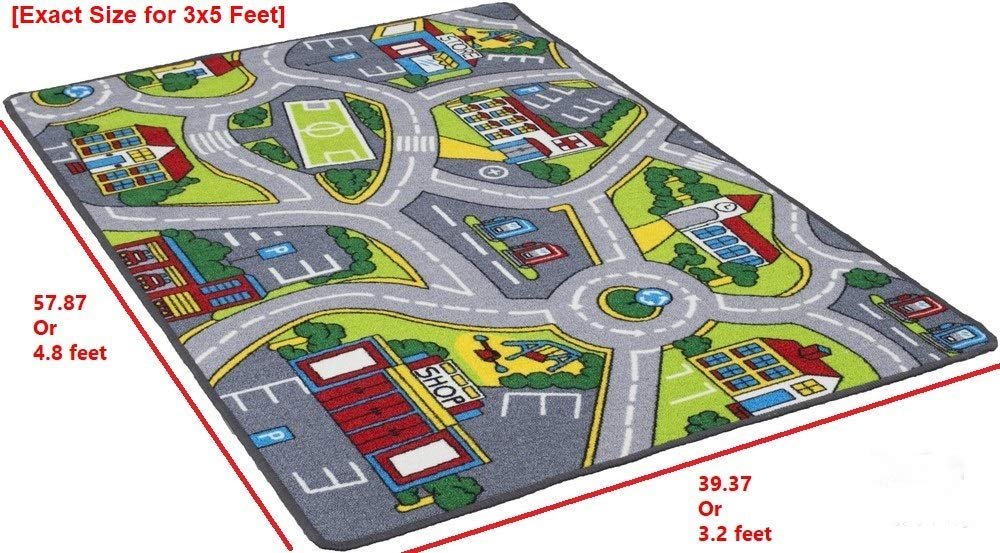 Kids Car Road Rugs City Map Play mat Classroom/Baby Room Non-Slip