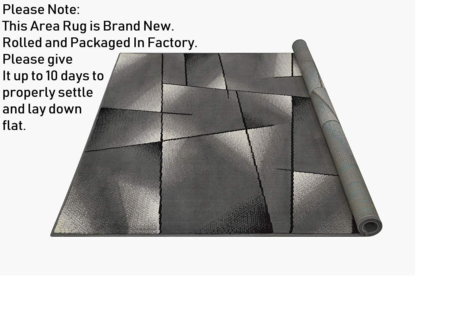 Triangle Pattern Rug Geometric Contemporary Black & Grey