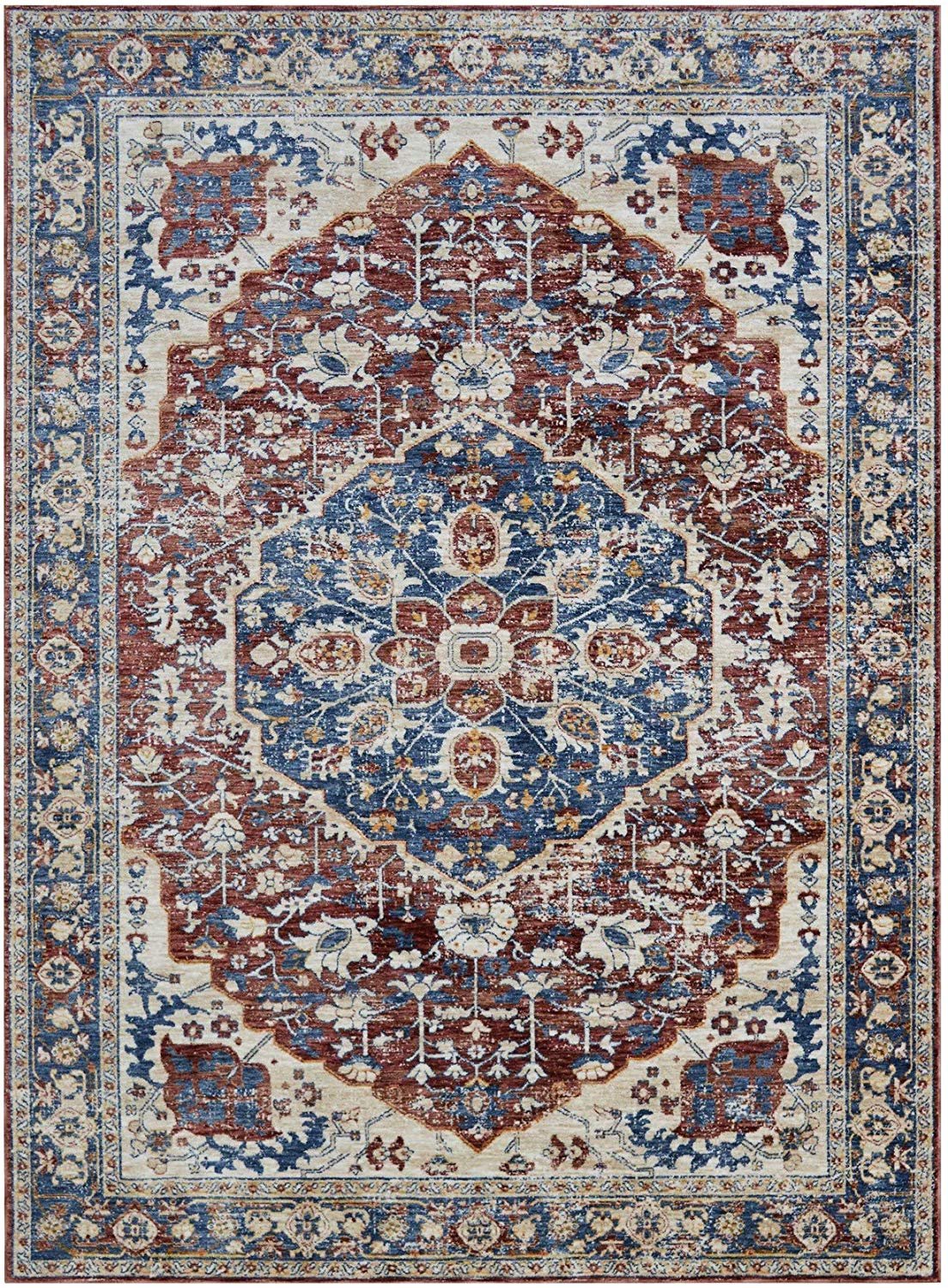 Vintage Rugs/Contemporary Persian Area Rugs-Distressed Copper/Multi (5'x7')