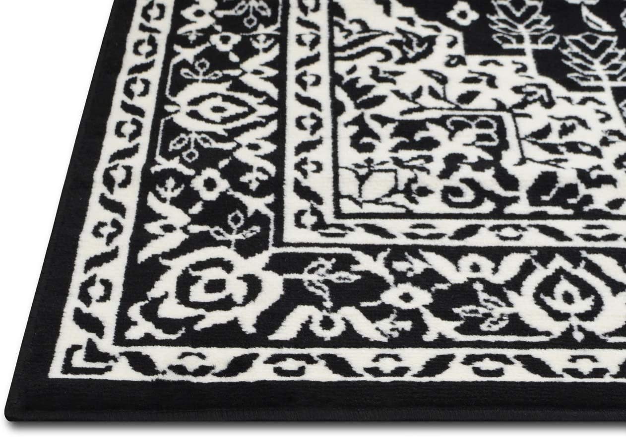 Traditional Rug for Living Room Antiqued Oriental Black and White Area Rug Boho D????cor Rugs for Bedroom