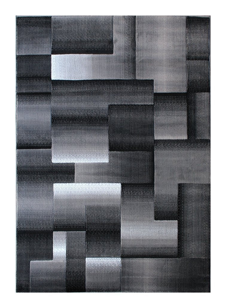 Handcraft Rugs Blue/Silver/Gray Abstract Geometric Modern Squares Pattern Area Rug 2 ft. by 3 ft. (Doormat)