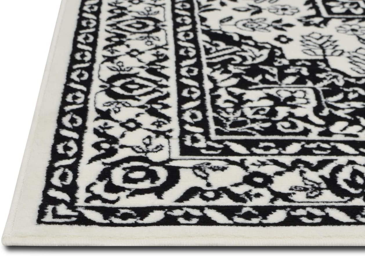 Traditional Rug for Living Room Antiqued Oriental Black and White Area Rug Boho D????cor Rugs for Bedroom