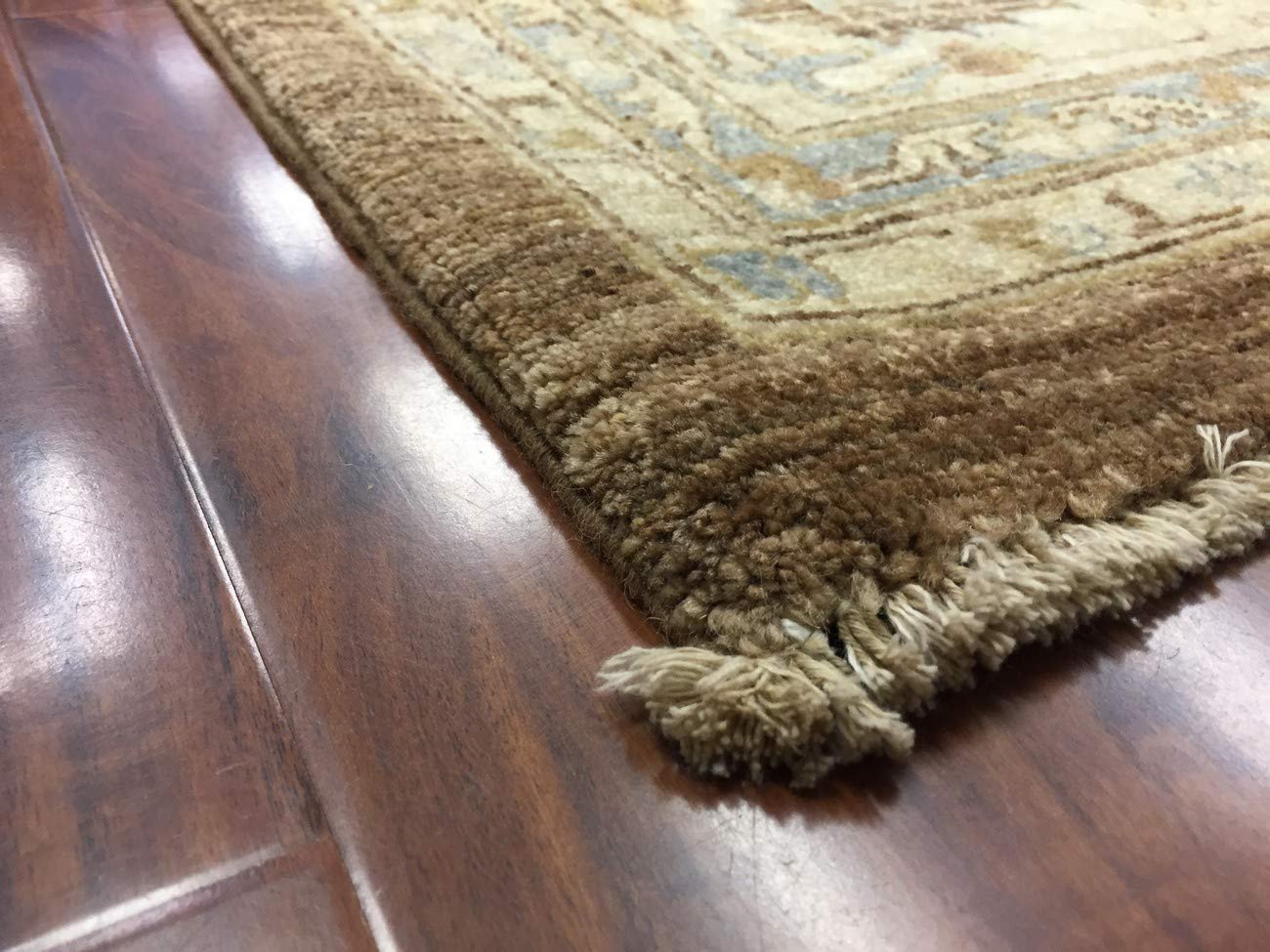 Hand Knotted Pakistani Rug-Ziegler-Brown/Cream/Multi-(11.7 by 9 Feet)